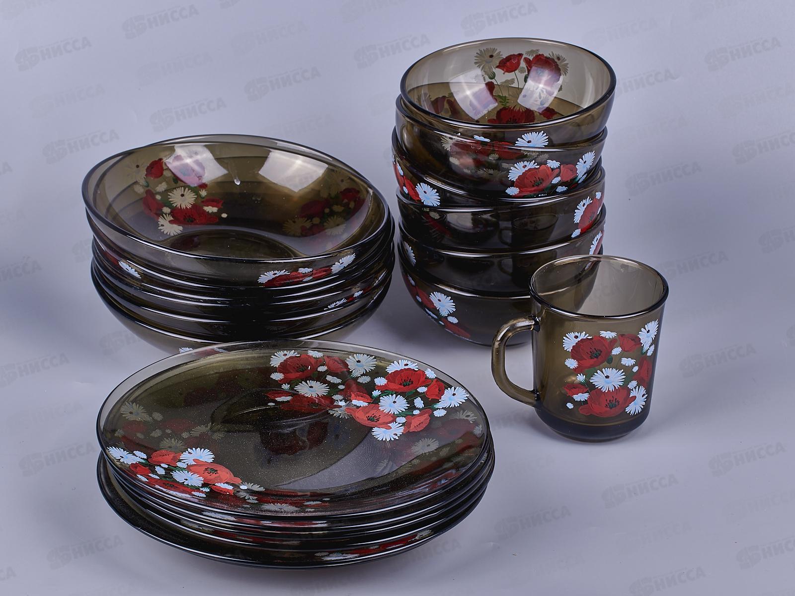 Набор столовый 24пр &quotМаки&quot дымка 62149 *1