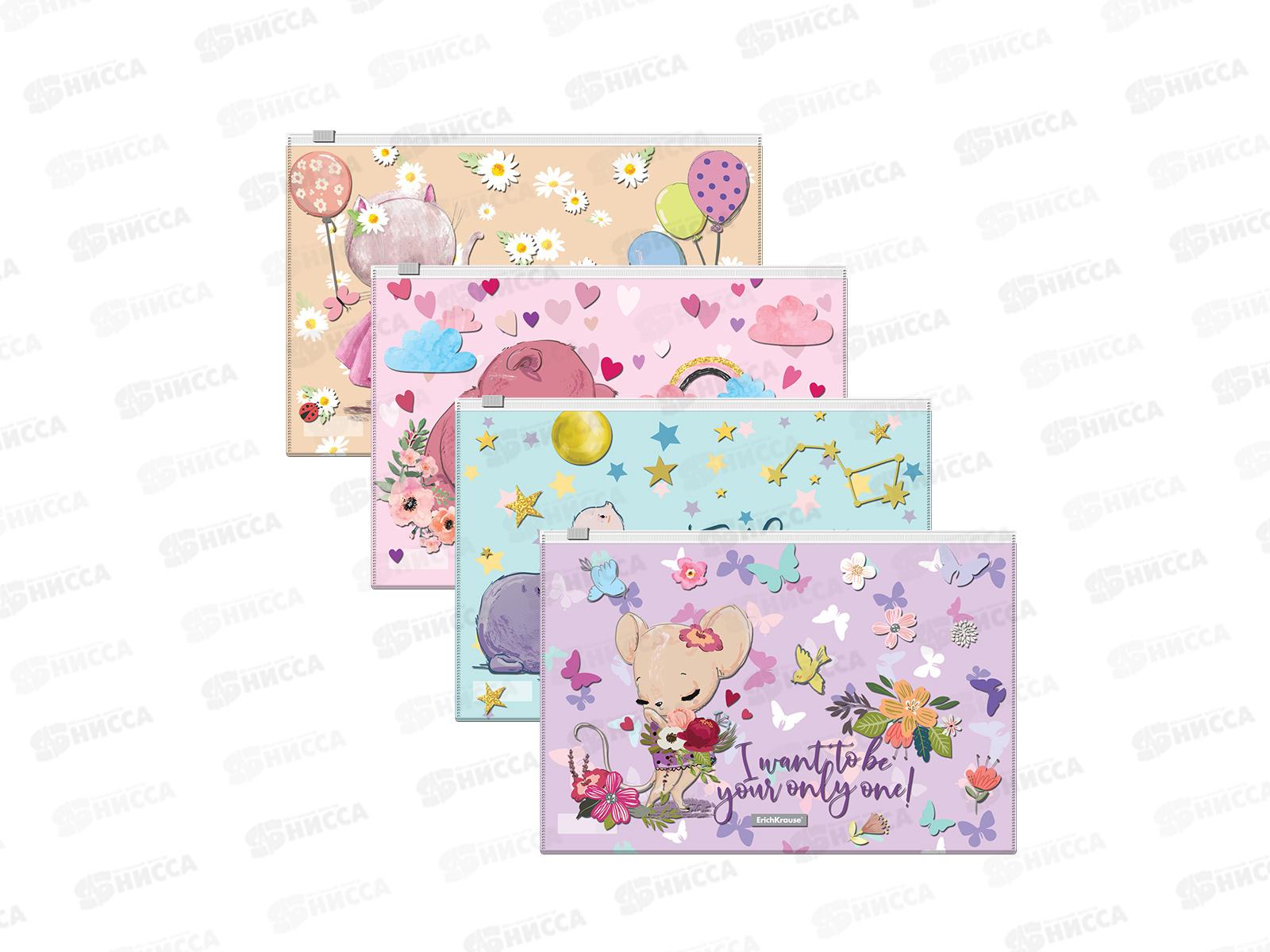 Папка на молнии EK B5, Cute Animals асс.  54923 *12/240