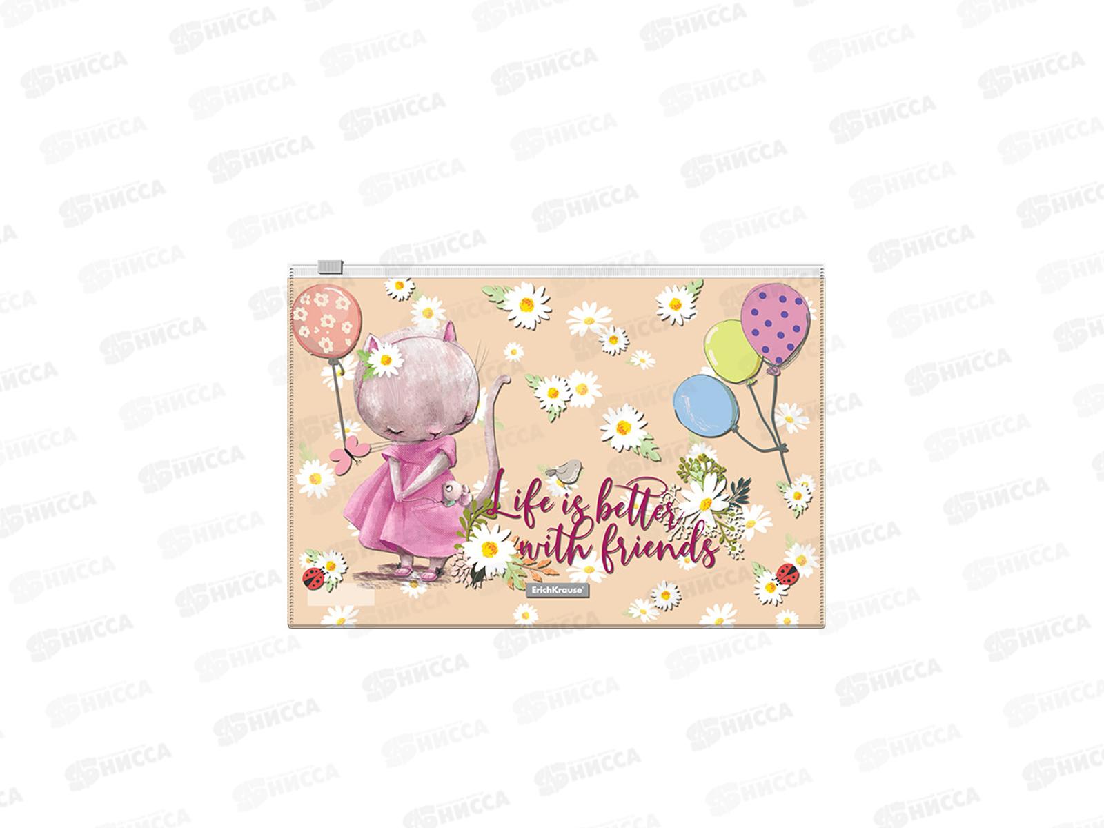 Папка на молнии EK B5, Cute Animals асс.  54923 *12/240