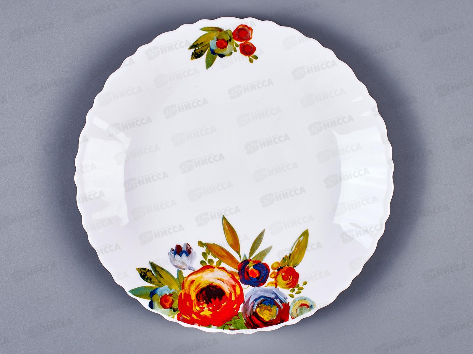 Тарелка плоская круглая d-21,5см Бутоны 18109-твч8,5