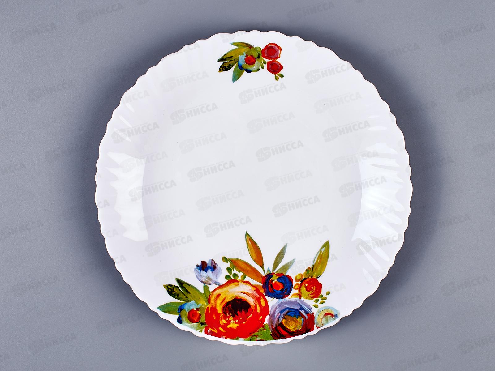 Тарелка плоская круглая d-24см Бутоны 18109-твч9,5