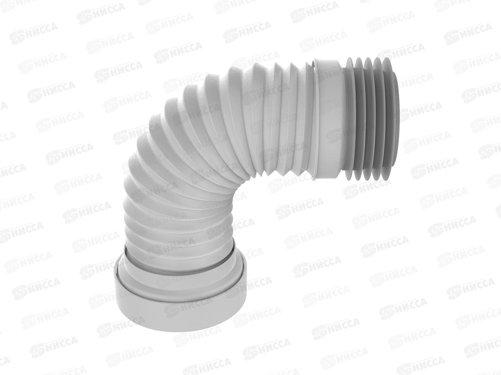 Удлинитель гибкий для унитаза армированный 220-360мм, с гребенкой 114мм, T918 *24