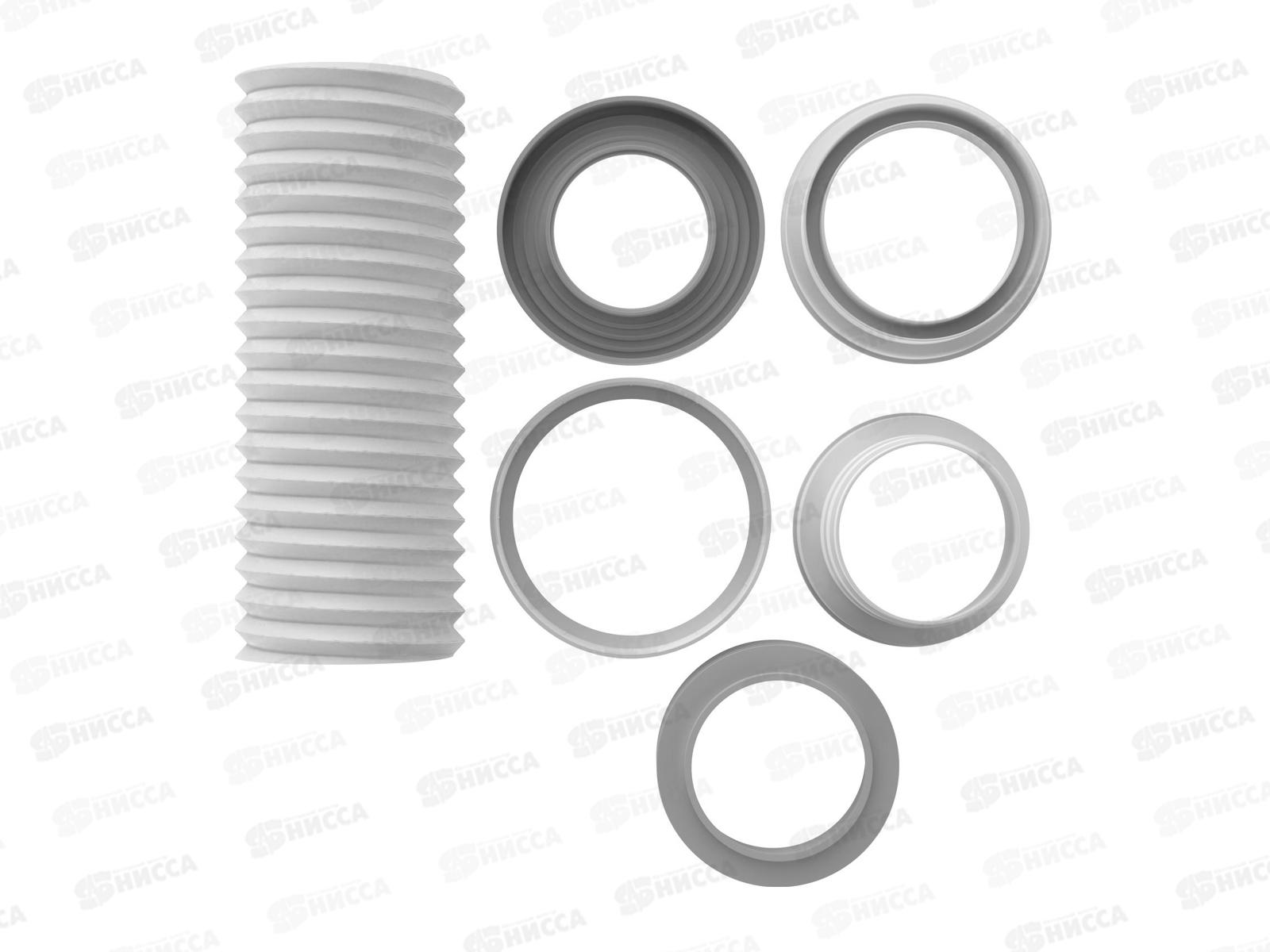 Удлинитель гибкий для унитаза армированный 220-360мм, с гребенкой 114мм, T918 *24