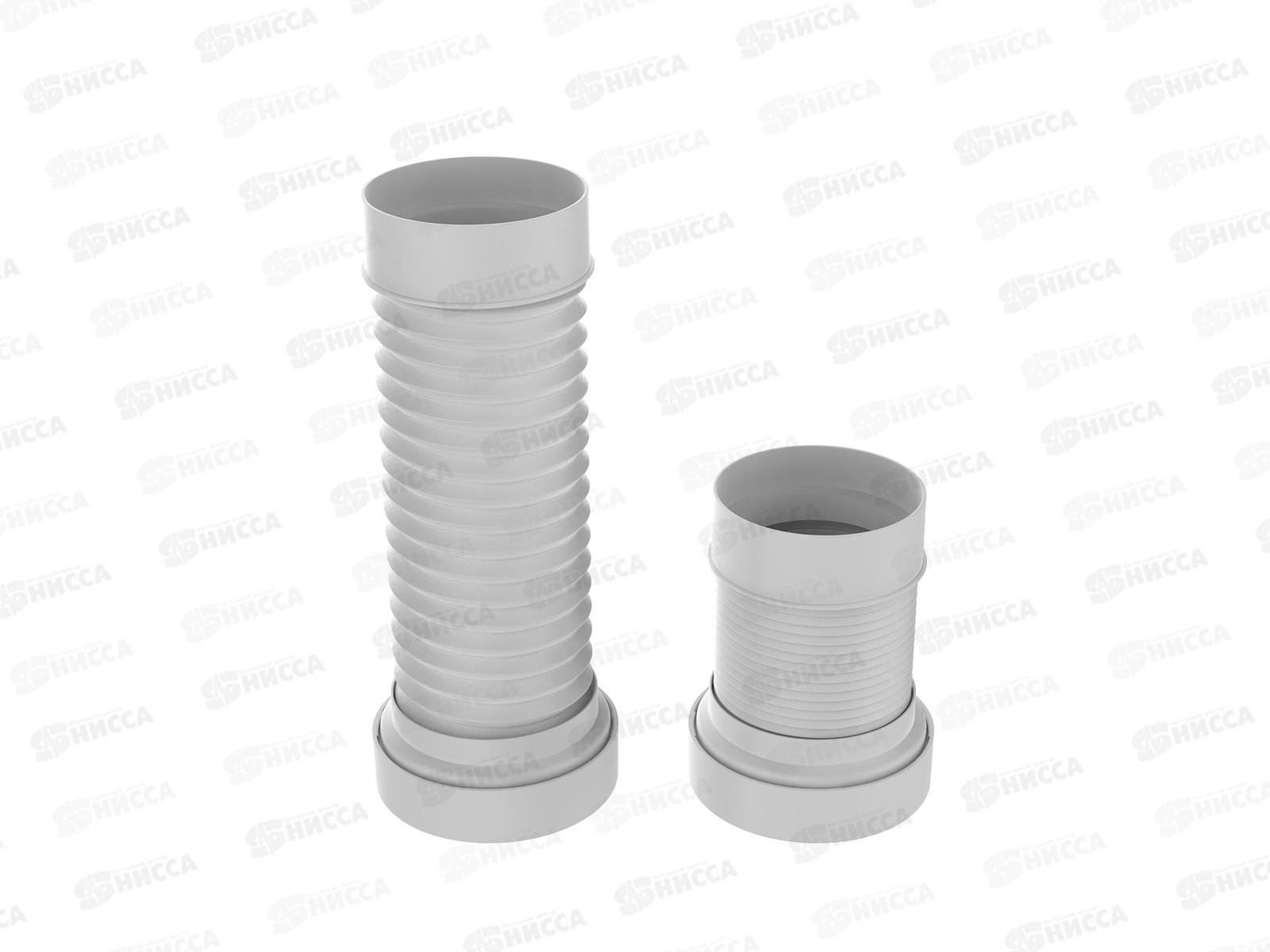 Удлинитель гибкий для унитаза армированный 200-340мм, с фановым выходом, T911 *27