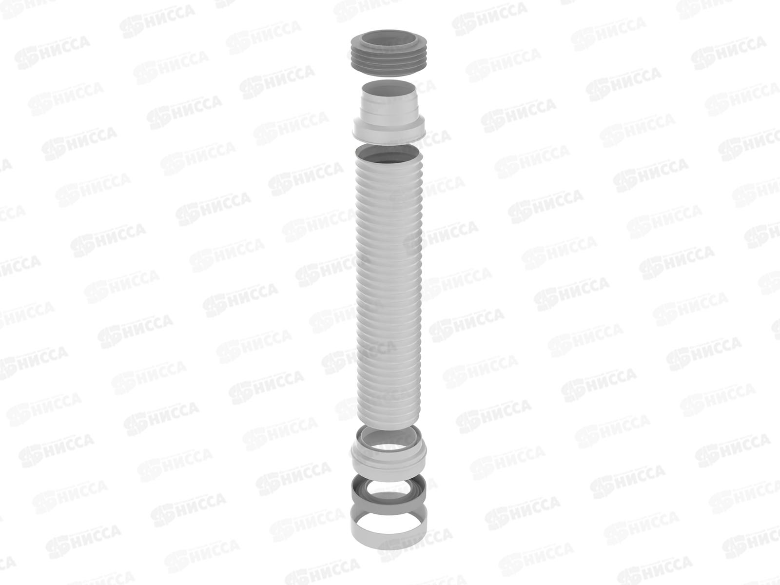 Удлинитель гибкий для унитаза армированный 280-560мм с гребенкой 114мм, T928 *18