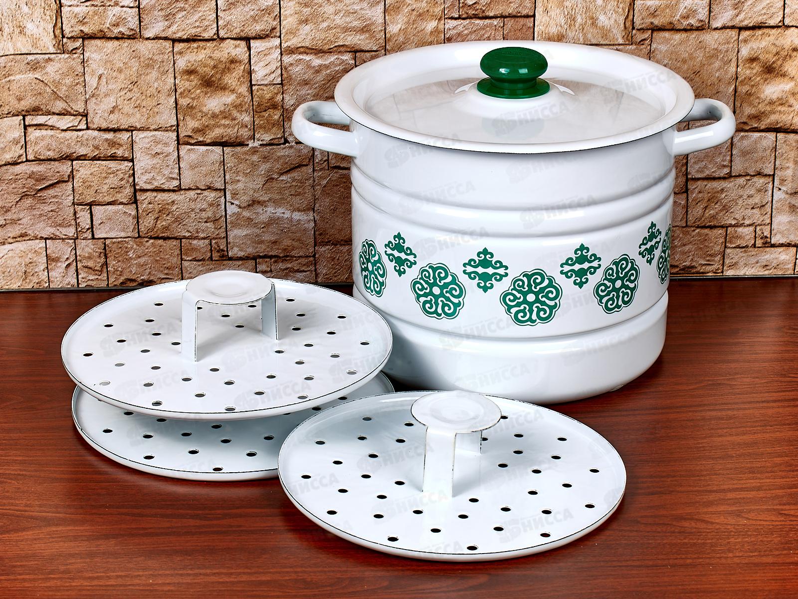 Мантоварка 9,0л Аяна с пластмассовой кнопкой, 3 вставки С1722.3*127