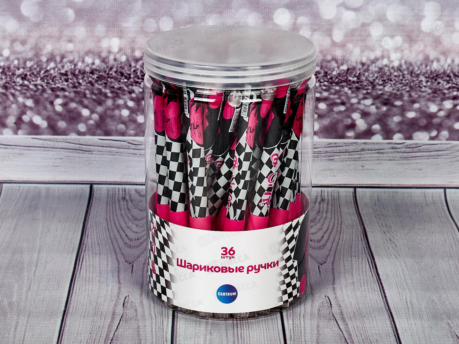 Ручка шариковая CENTRUM Клетка розовая, синяя, 0.7мм,70514*36