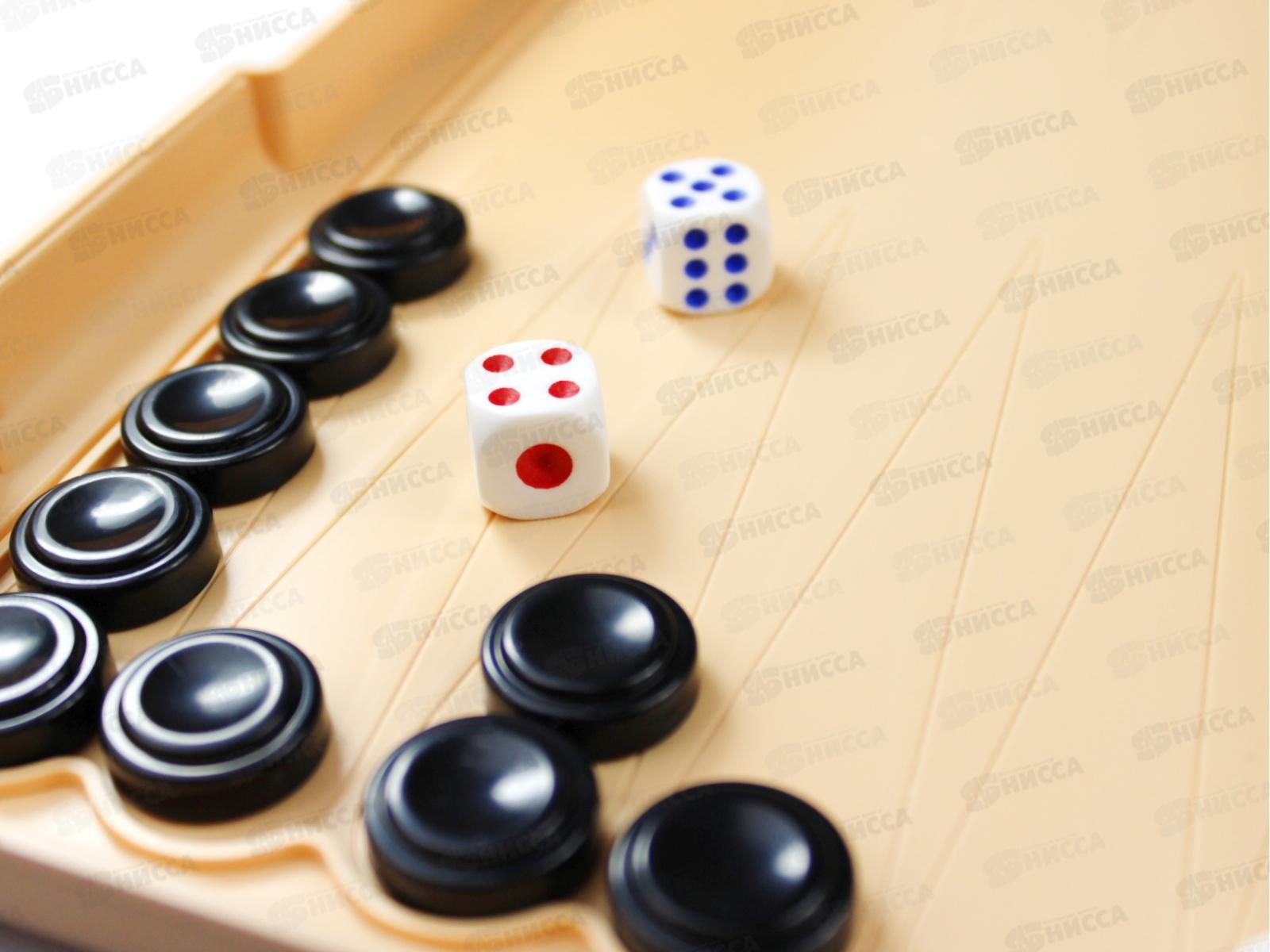 Шашки-Шахматы-Нарды (большие бежевые) 03893