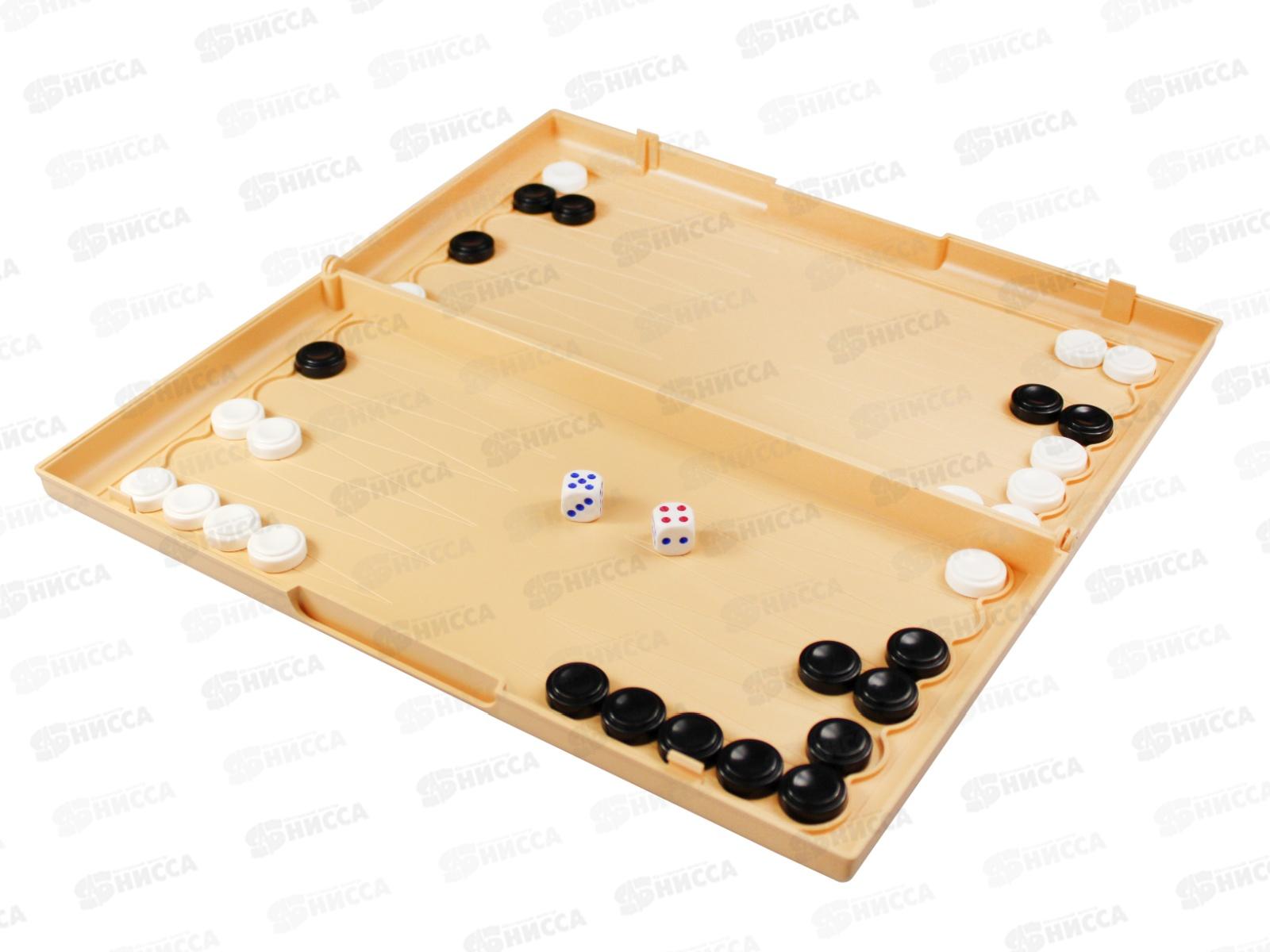 Шашки-Шахматы-Нарды (большие бежевые) 03893