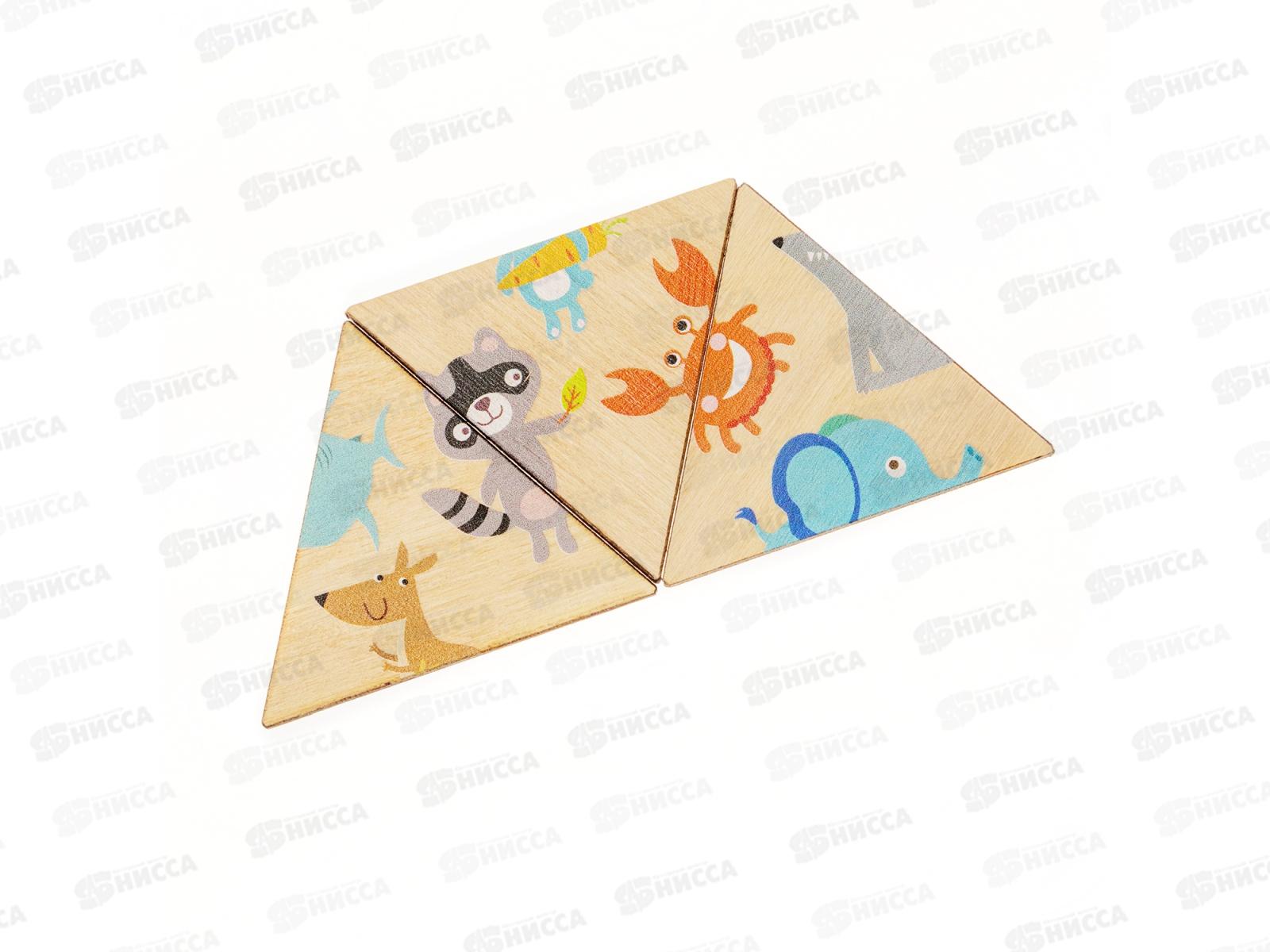 Пазл деревянный &quotВеселый зоопарк&quot 00780 (Занимательные треугольники)