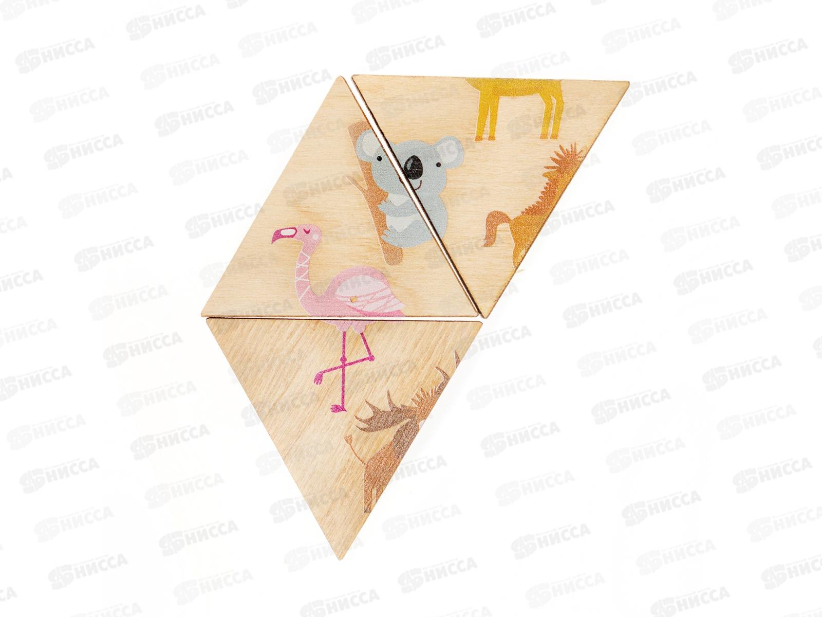 Пазл деревянный &quotВеселый зоопарк&quot 00780 (Занимательные треугольники)