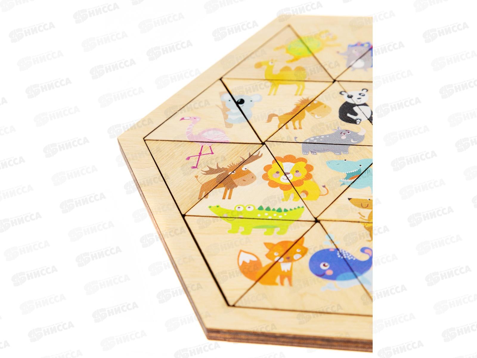 Пазл деревянный &quotВеселый зоопарк&quot 00780 (Занимательные треугольники)