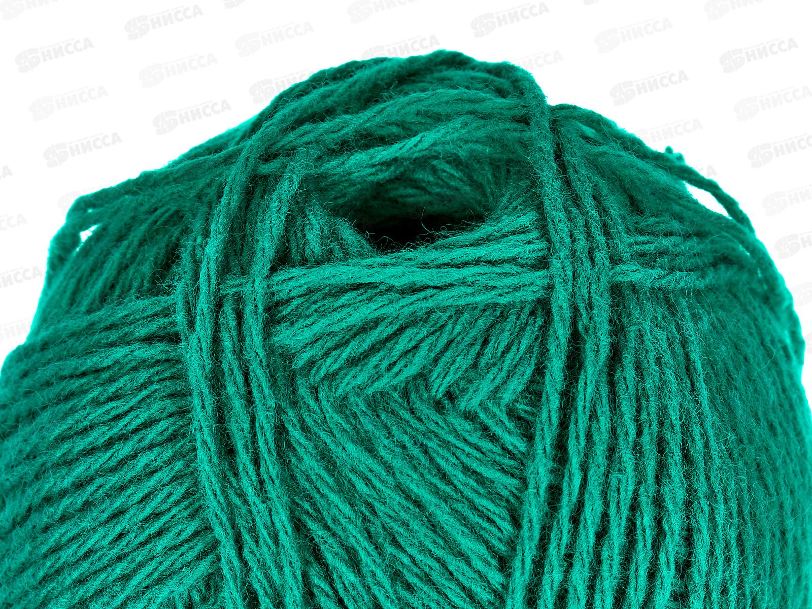 Пряжа Полушерстяная 40% шерсть 60% акрил 250г Изумруд