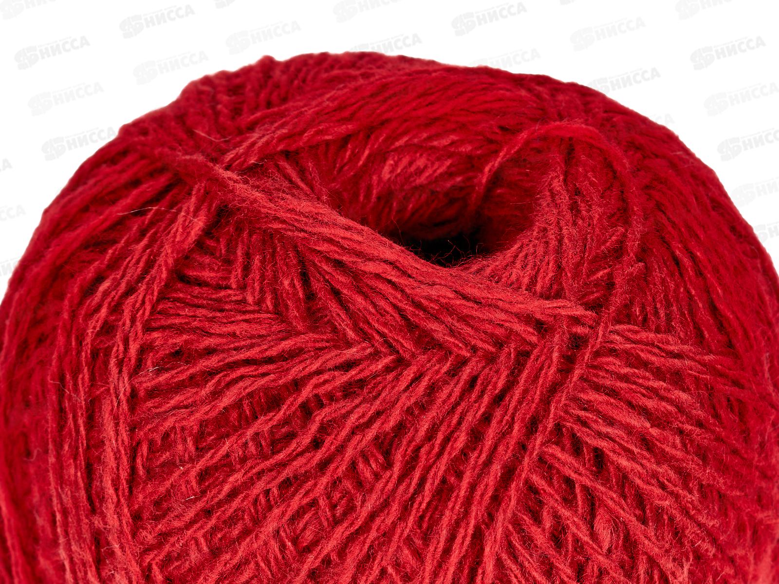 Пряжа Полушерстяная 40% шерсть 60% акрил 250г Светлая-вишня