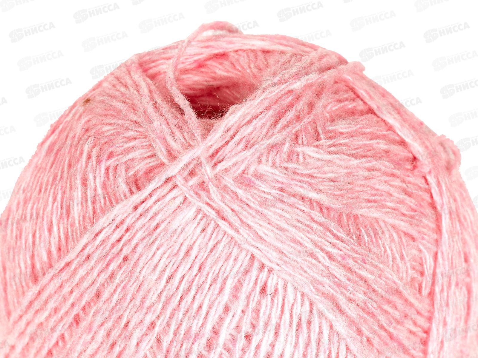 Пряжа Полушерстяная 40% шерсть 60% акрил 250г Светлая-роза