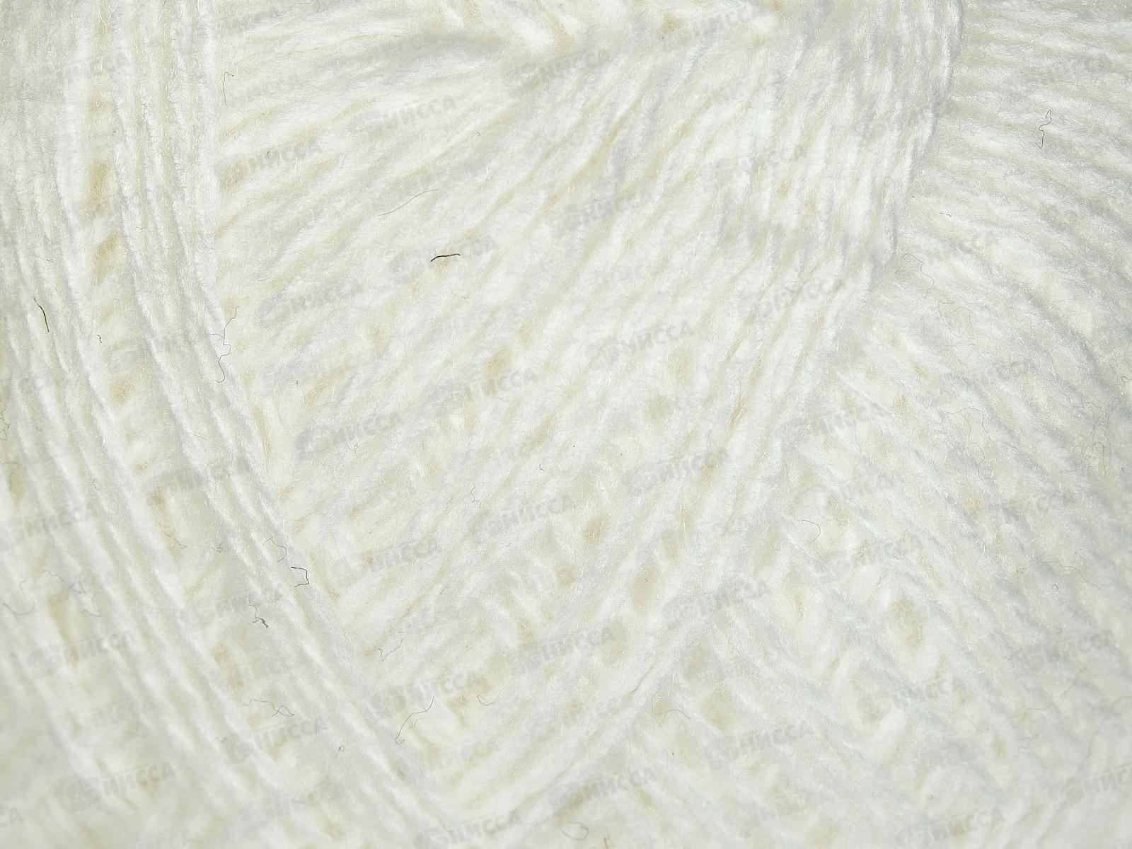 Пряжа Полушерстяная 40% шерсть 60% акрил 250г Супер белый