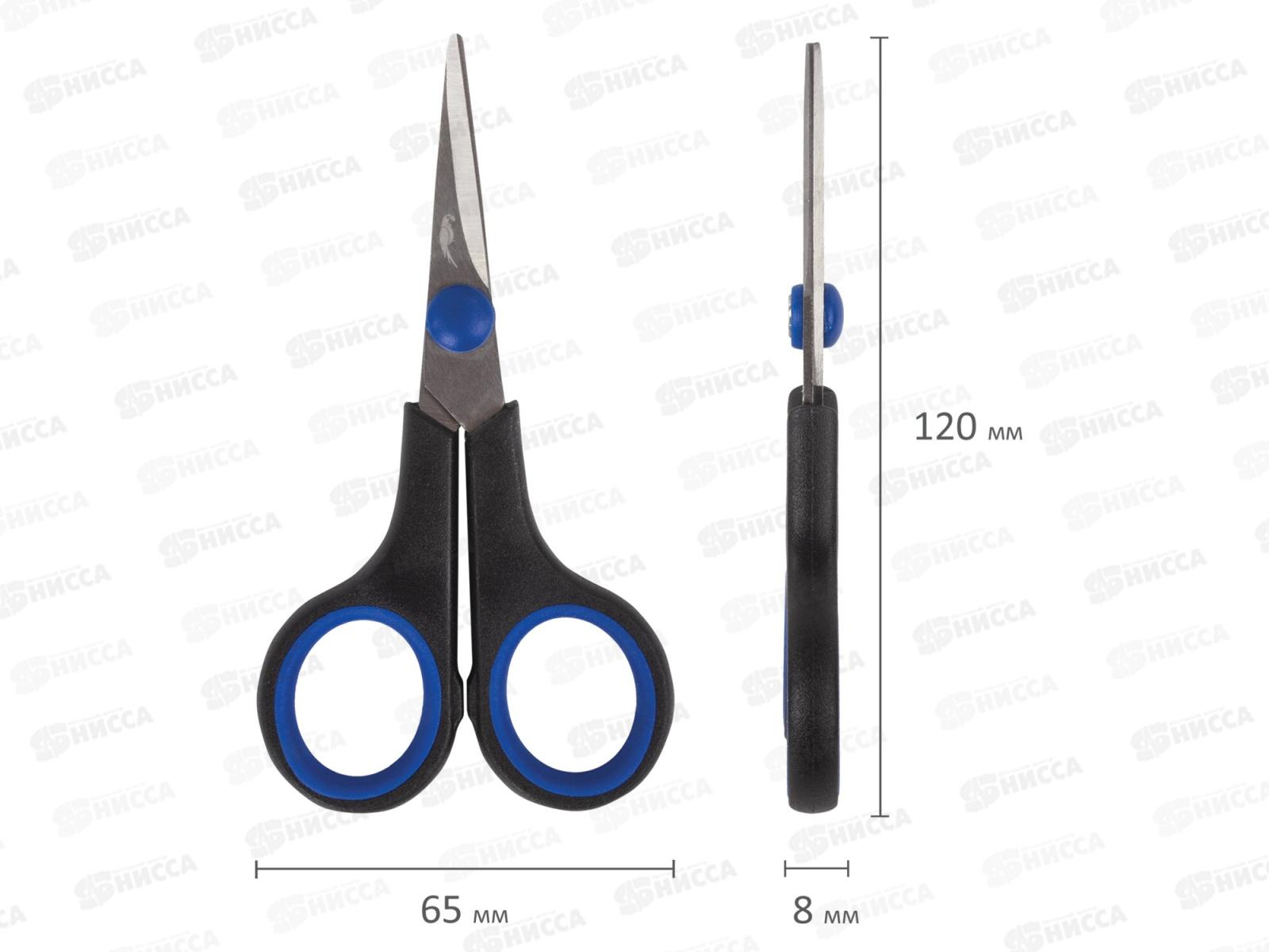 Ножницы ОСТРОВ СОКРОВИЩ 120мм,черн-синие,237104 *12