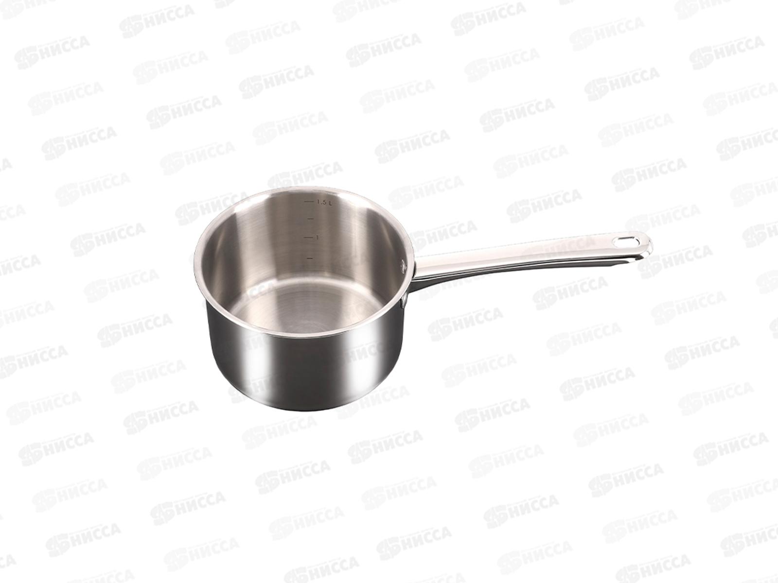 Ковш 1,5л &quotLEON&quot д.16см со стеклянной крышкой, LN-LDL1516G