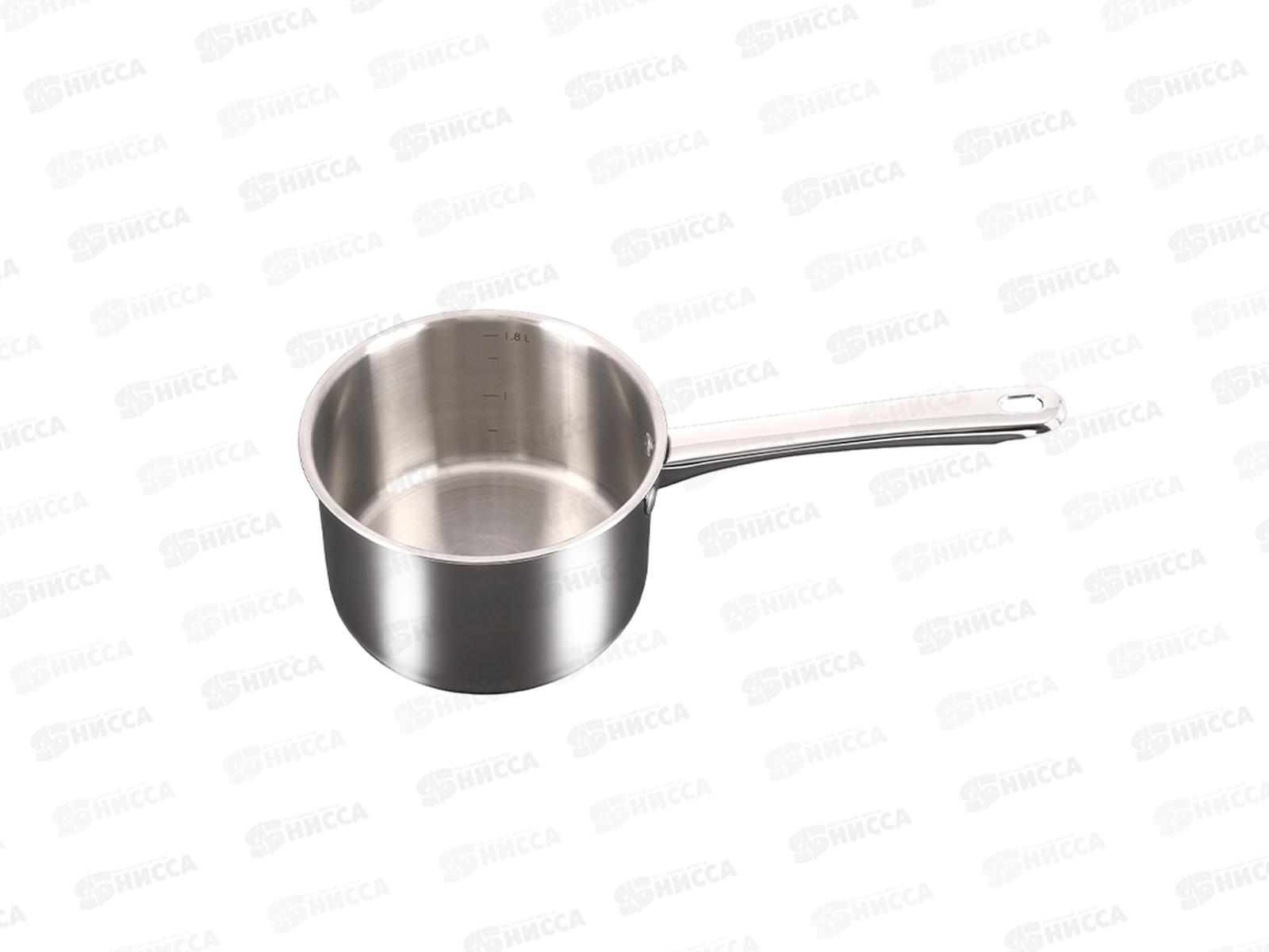 Ковш 1,8л &quotLEON&quot д.16см со стеклянной крышкой, LN-LDL1816G