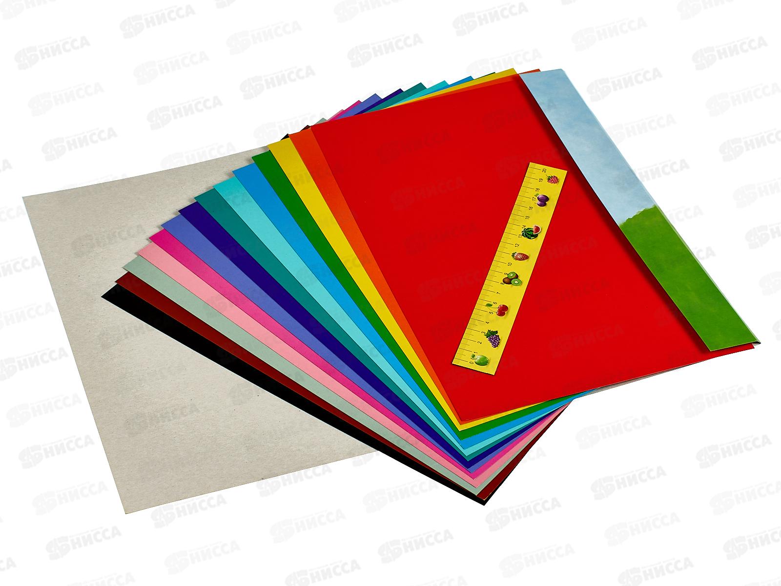 Цветной карт. двухст. ЛХ А4 14л  14цв Хитрец ЦК-5613 *20