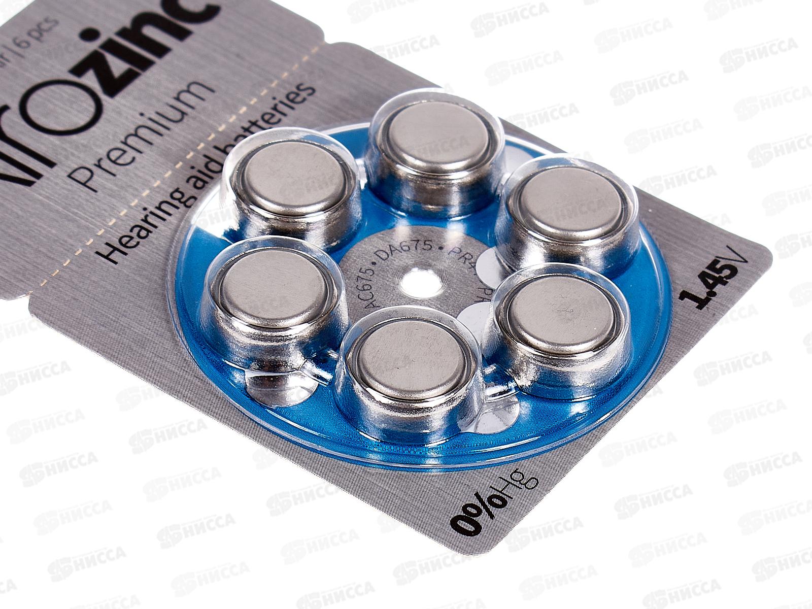 Батарейка Perfeo ZA675/6BL Airozinc Premium, для слуховых аппаратов *6/60