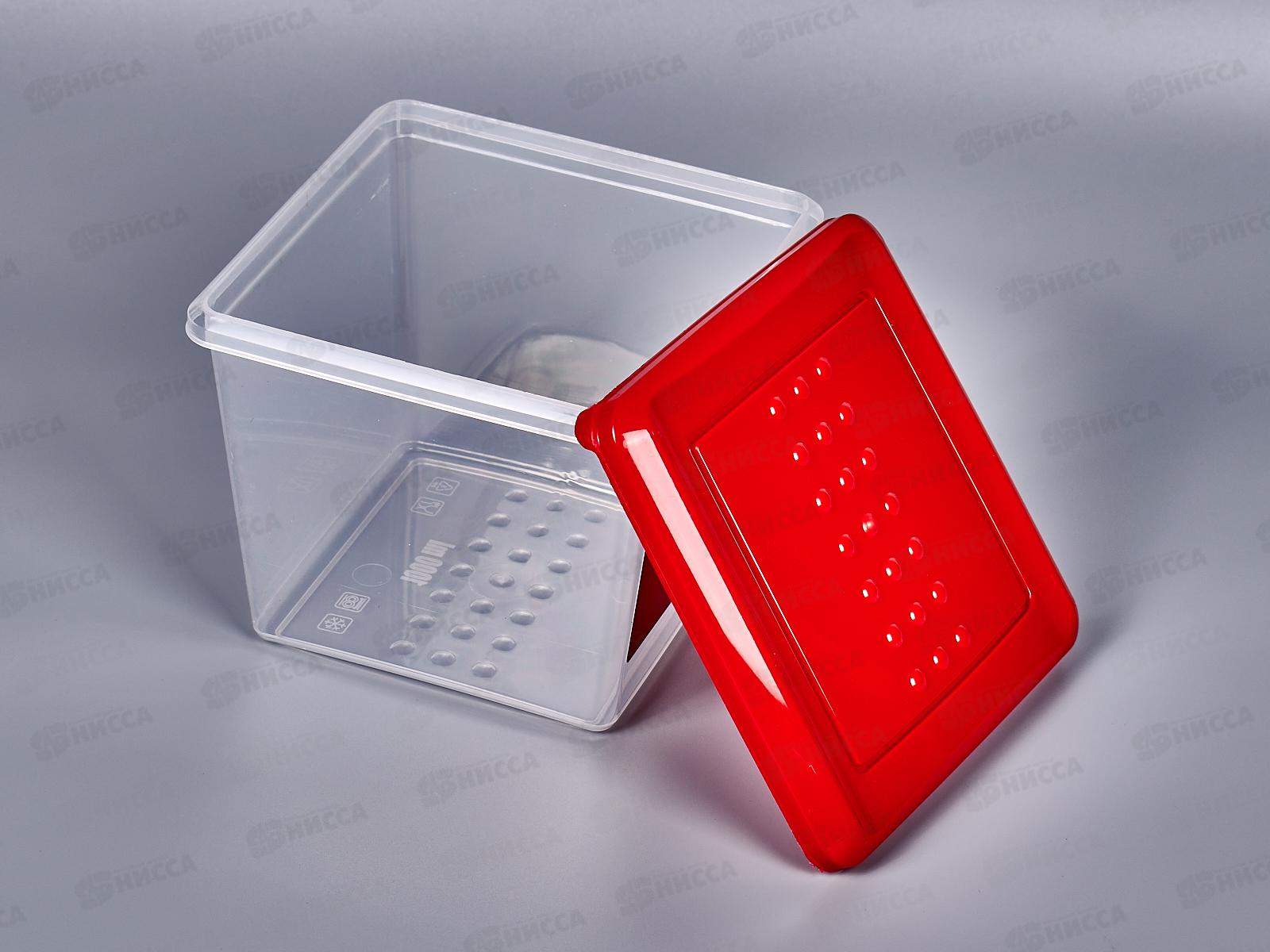 Контейнер для продуктов &quotAsti&quot квадратный 1л красный 221100406/03 *20