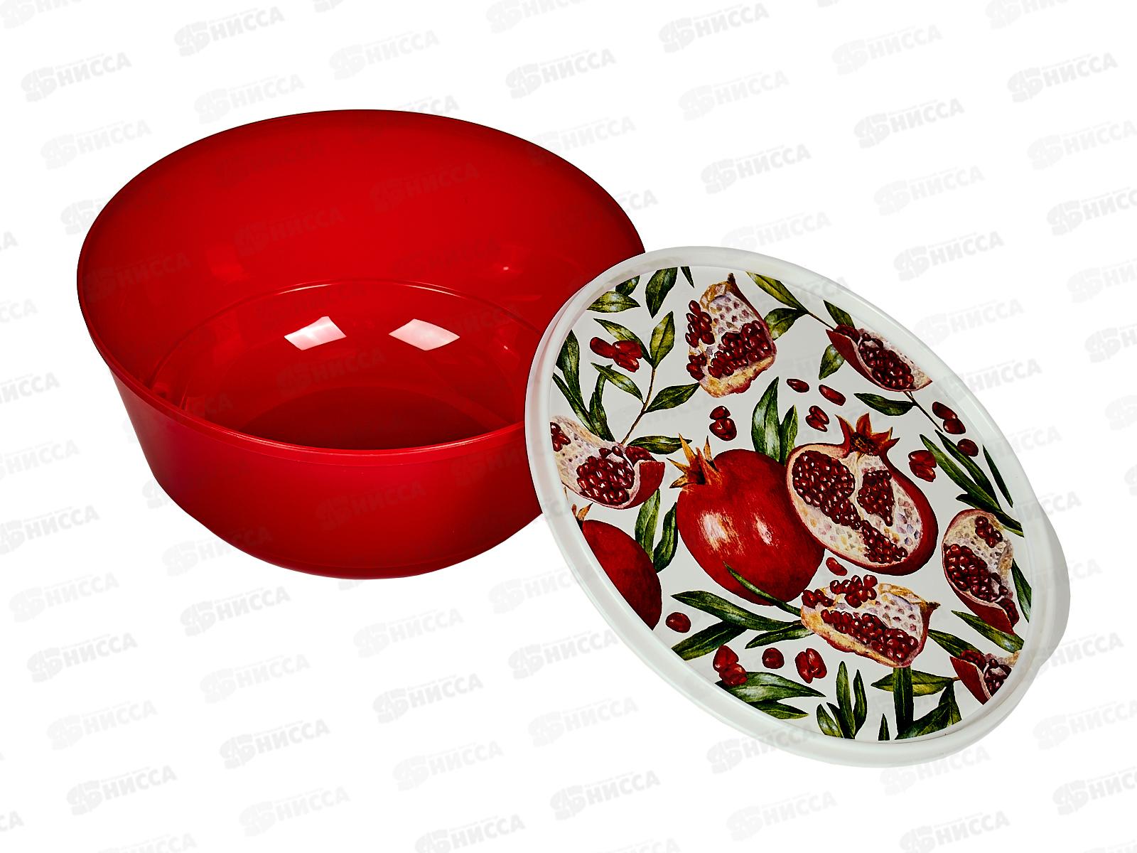 Миска 1л Bergamo с крышкой красный 221165606/03 *24