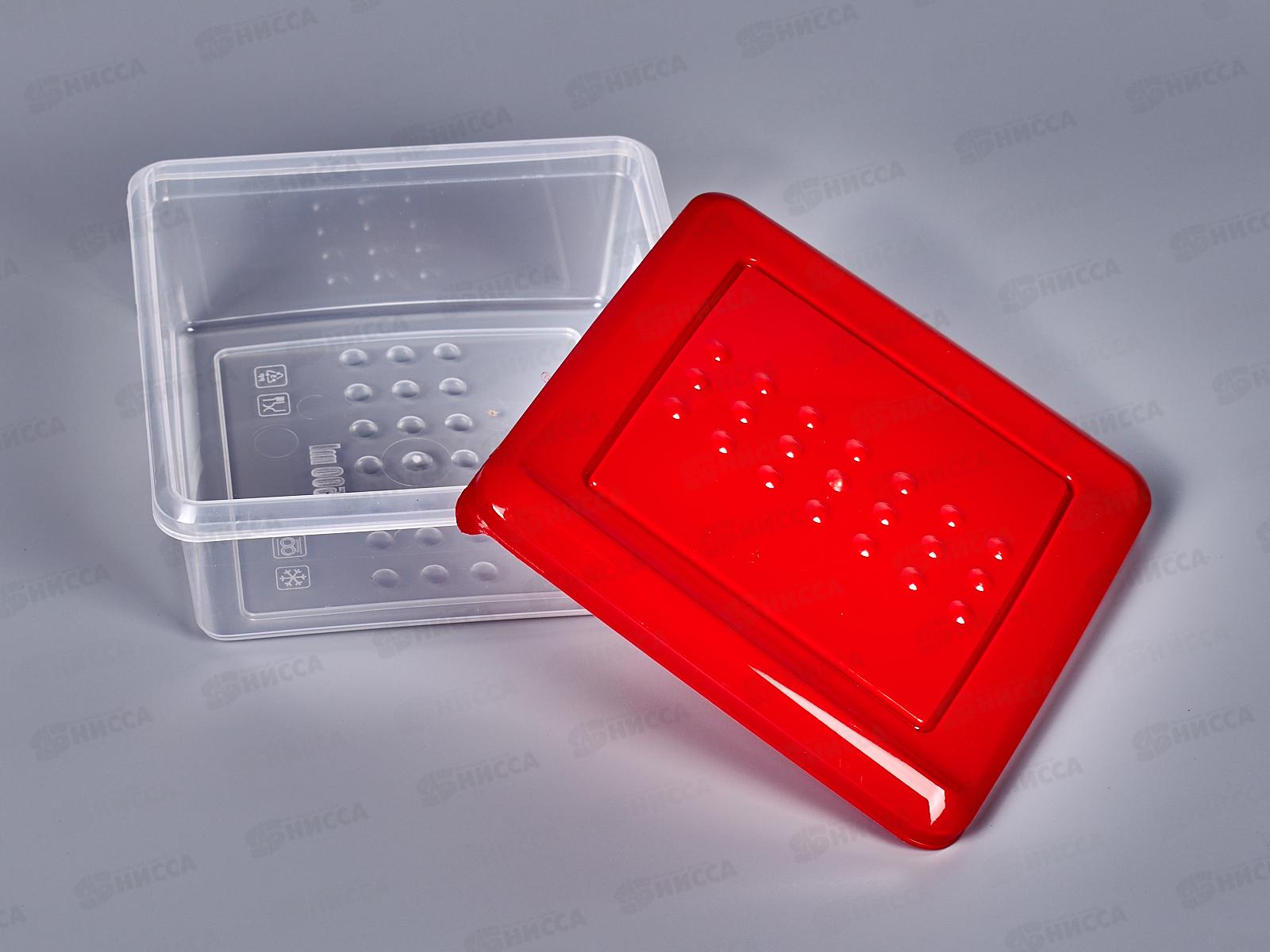 Контейнер для продуктов &quotAsti&quot квадрат 0,5л 3шт красный 221101006/03 *18