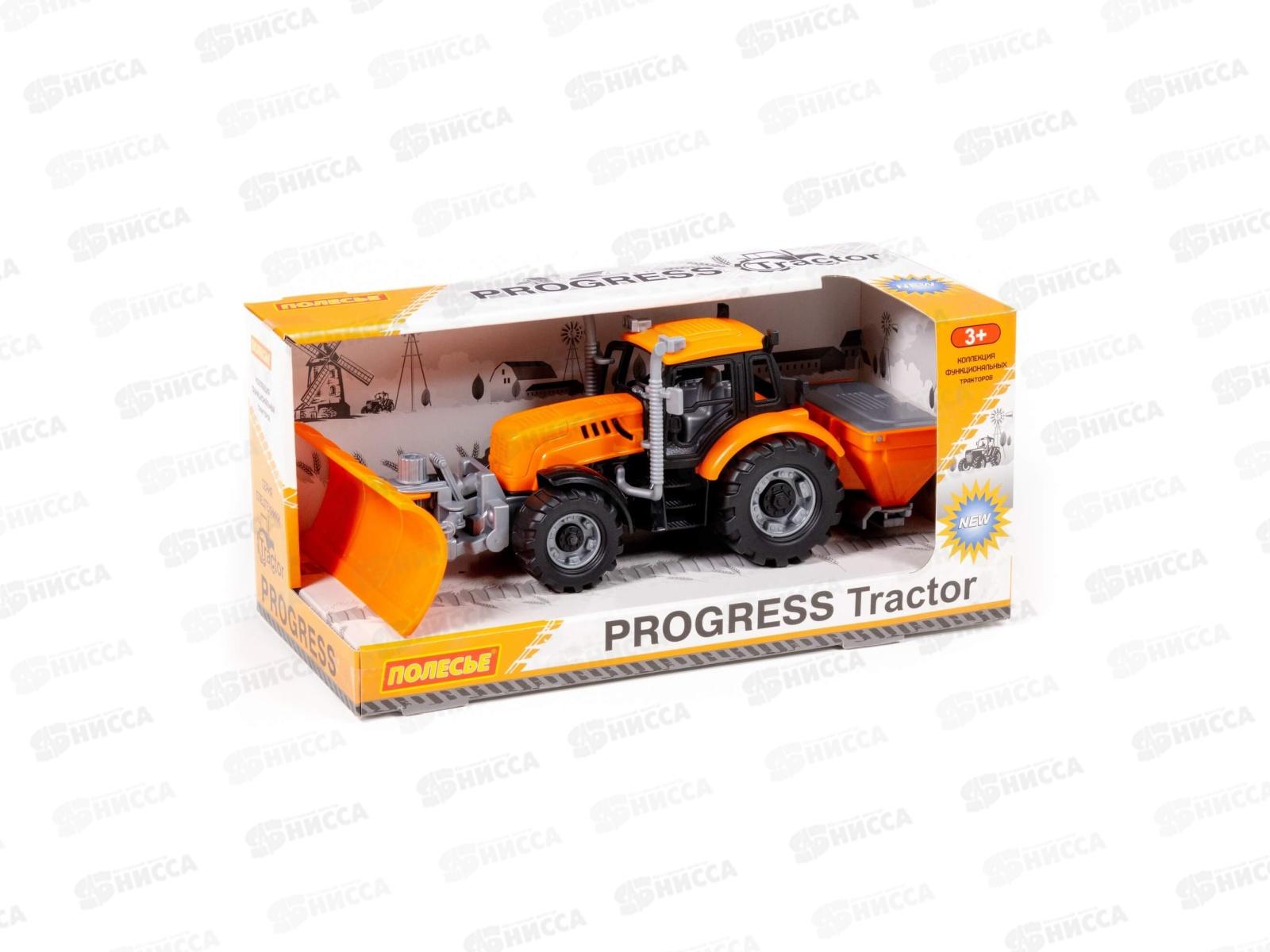Трактор &quotПрогресс&quot снегоуборочный (оранжевый) в коробке, 91772  *8