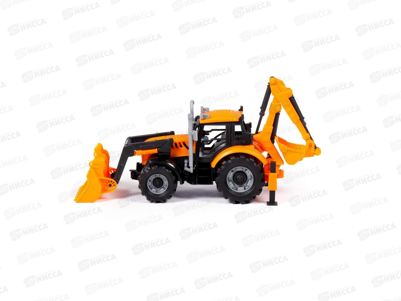 Экскаватор-погрузчик &quotПрогресс&quot (оранжевый) в коробке, 91789  *8
