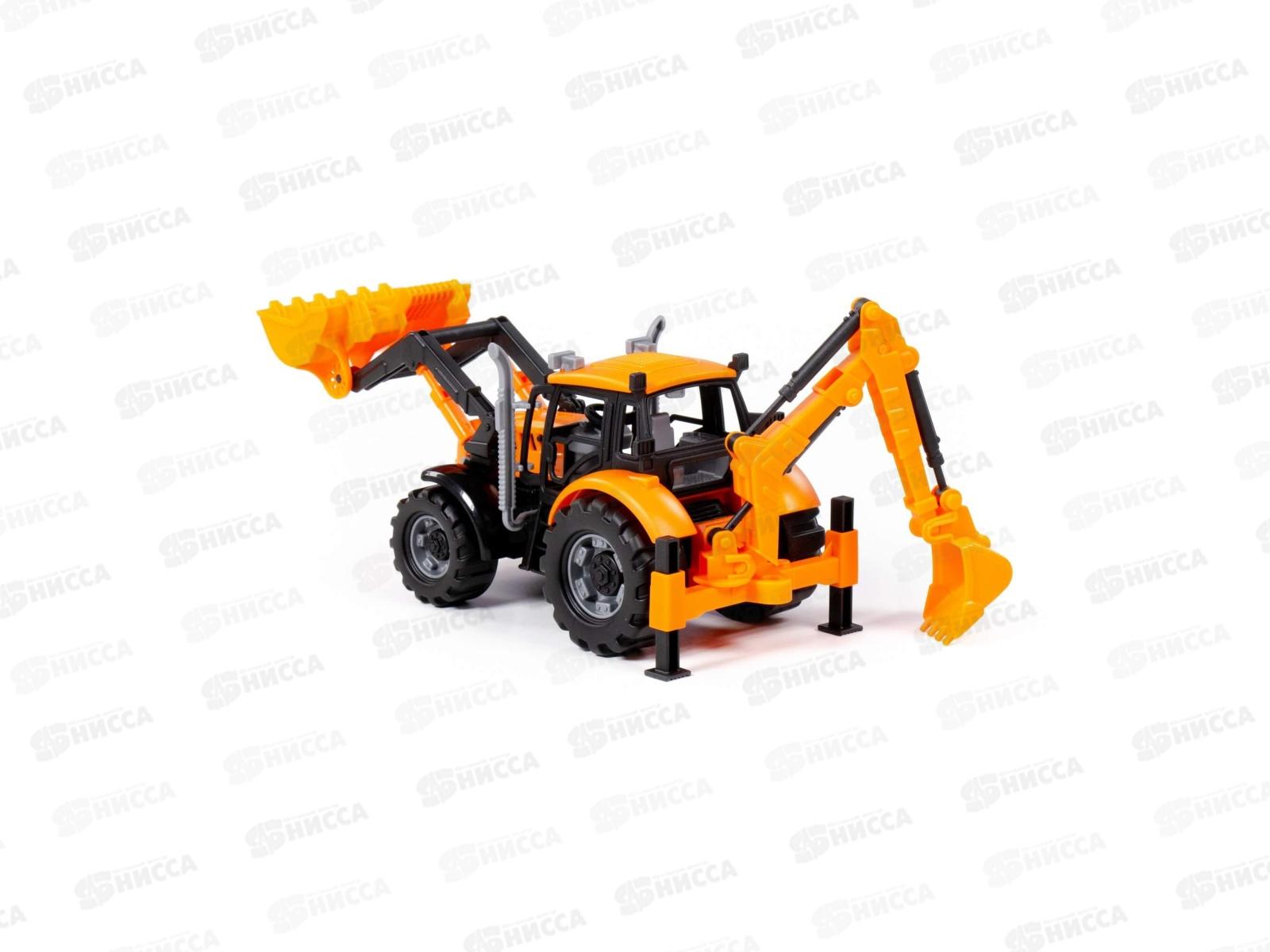 Экскаватор-погрузчик &quotПрогресс&quot (оранжевый) в коробке, 91789  *8