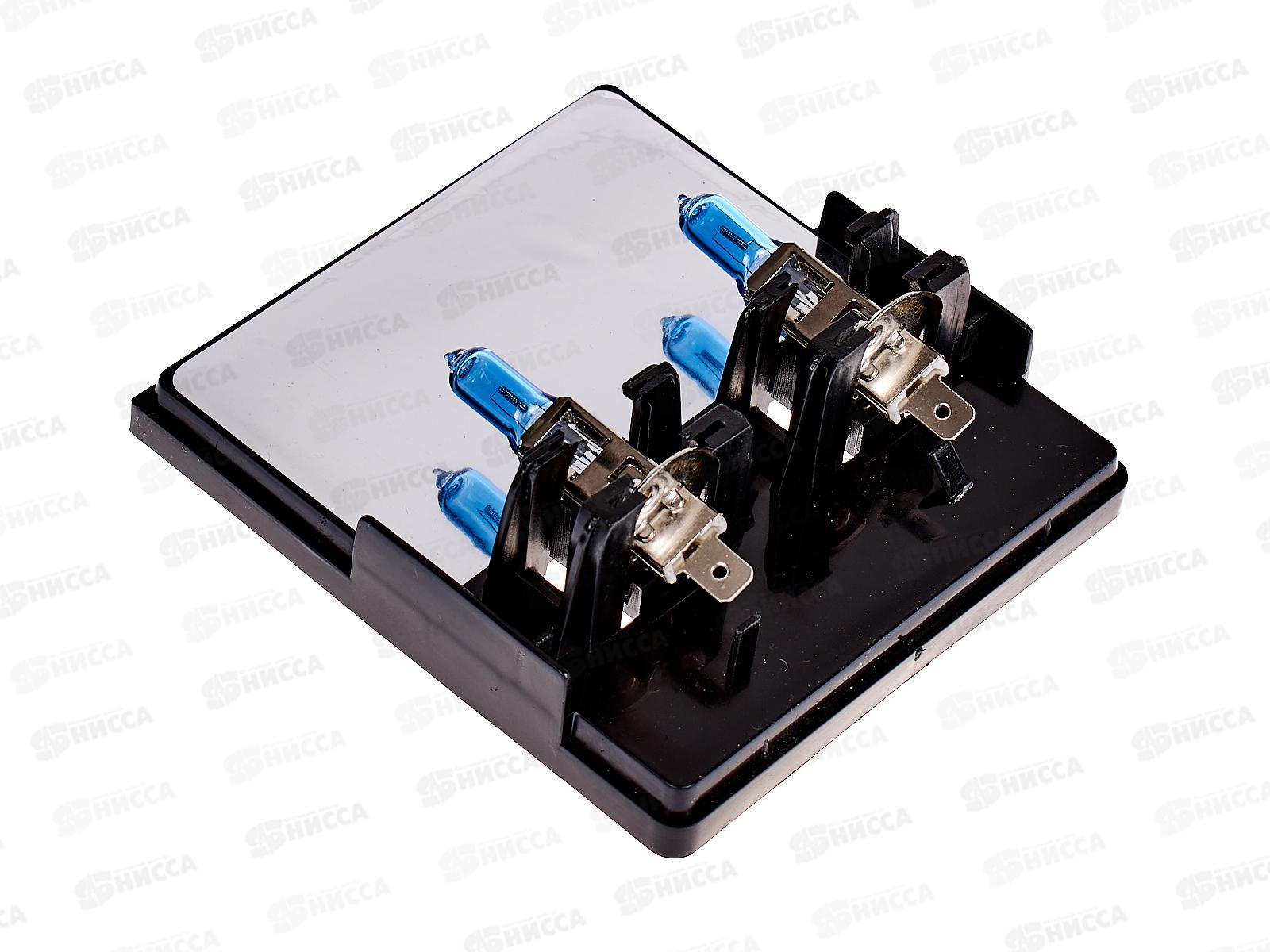 Лампа автомобильная H1 12V 55W 1-конт XENON WHITE+30 850Лм 4600К  СПУТНИК SKYWAY 2 шт