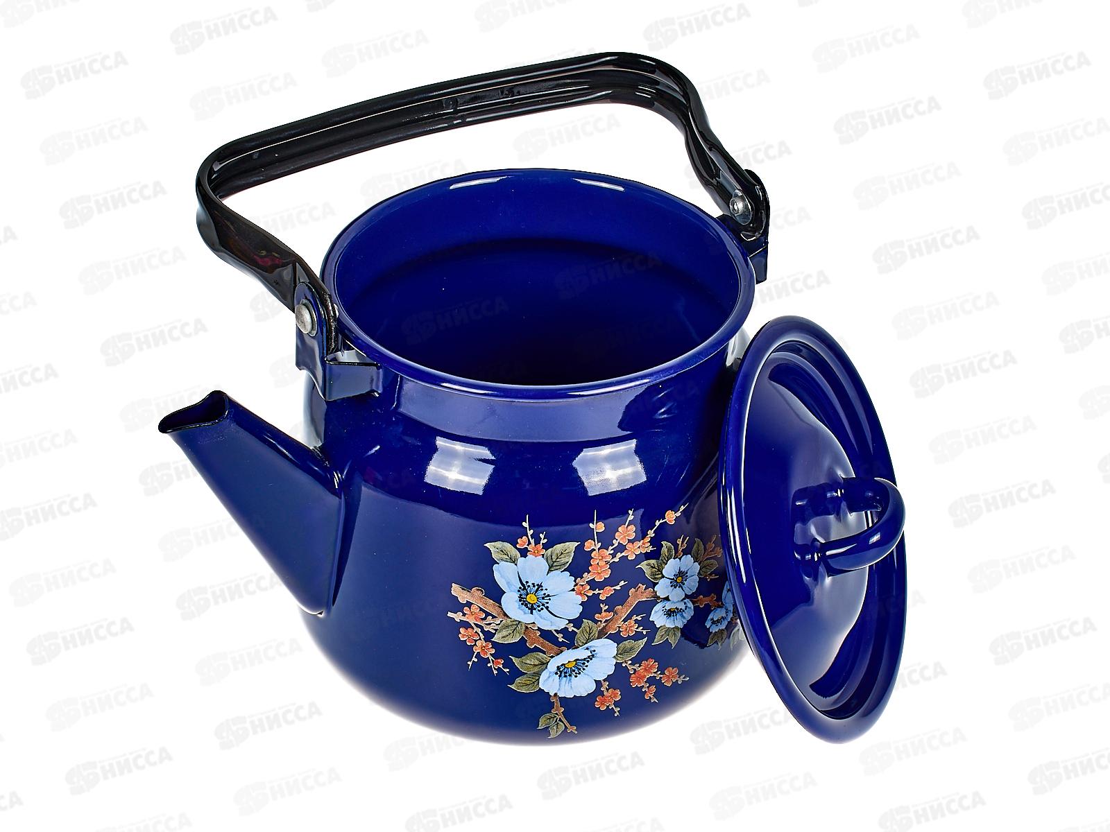 Чайник 2,3л декорированный кобальтовый с петлей  С2714.К