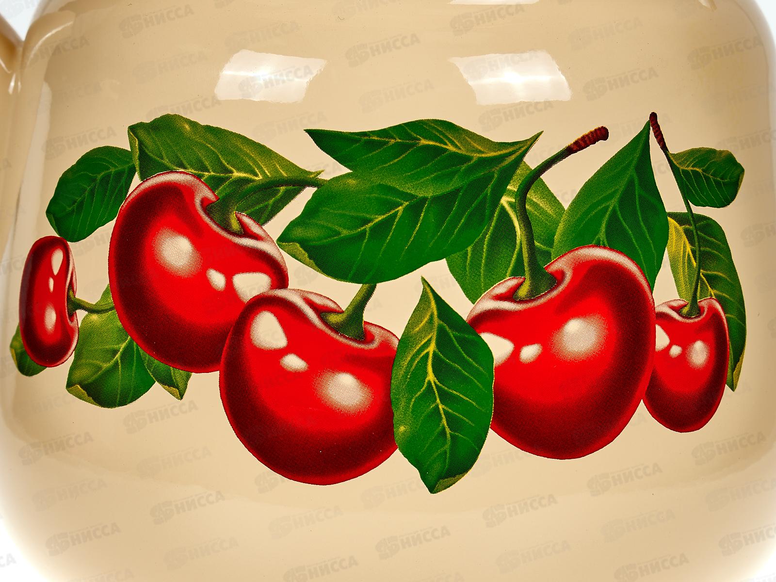 Чайник 3,5л декор сфер. Вишневый сад, палевый с петлей С2716.П*55