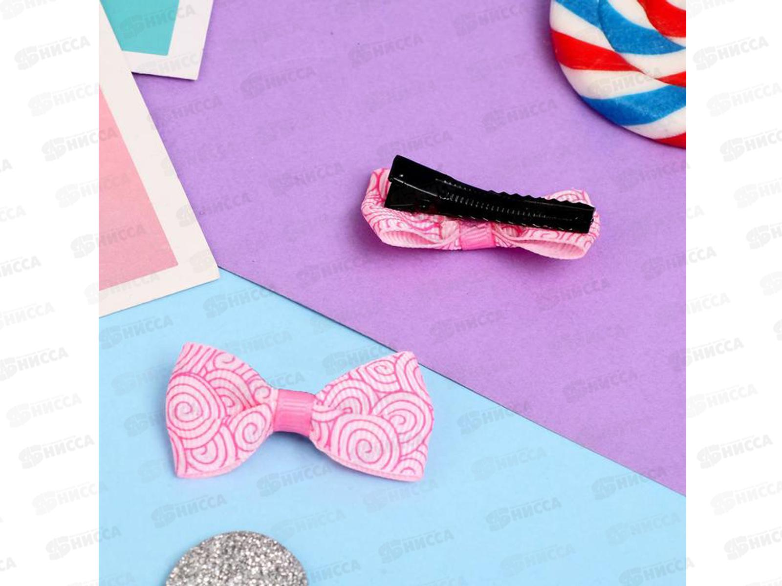 Зажим  д/волос &quotБантик&quot 4,5см волна 2539518 *6