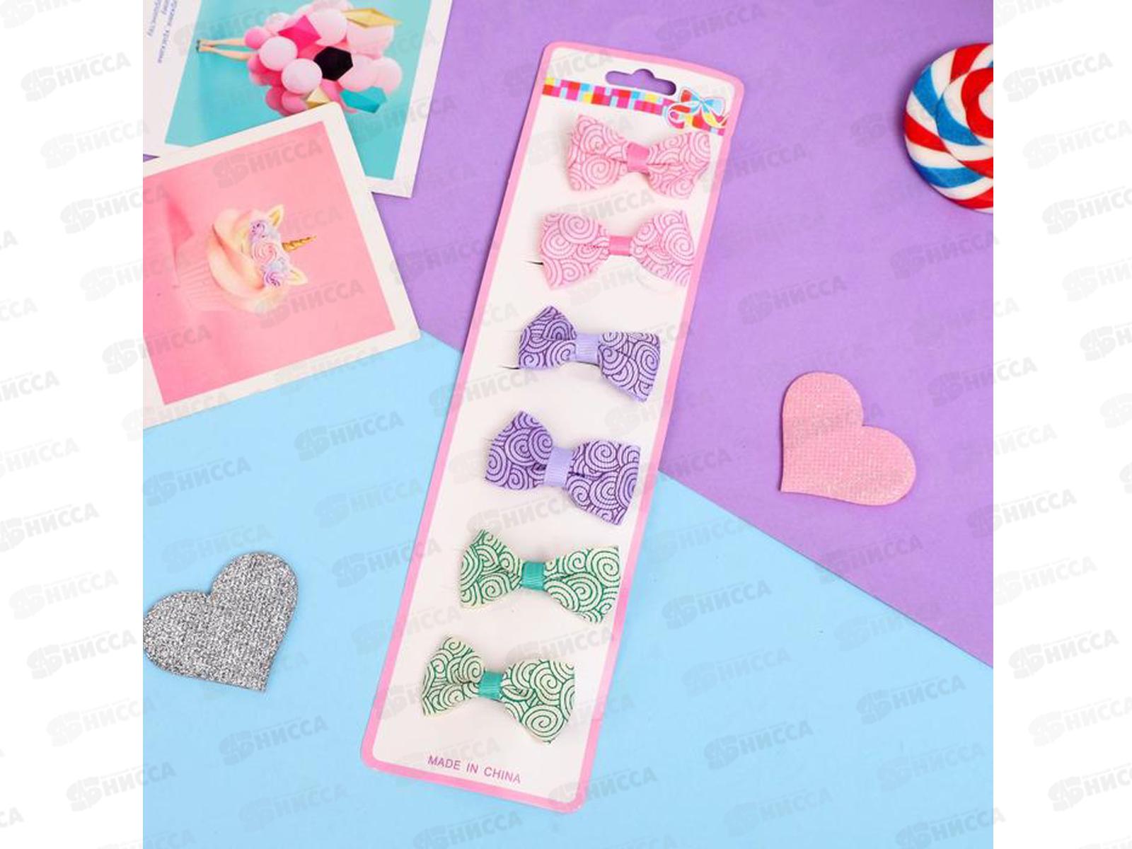 Зажим  д/волос &quotБантик&quot 4,5см волна 2539518 *6