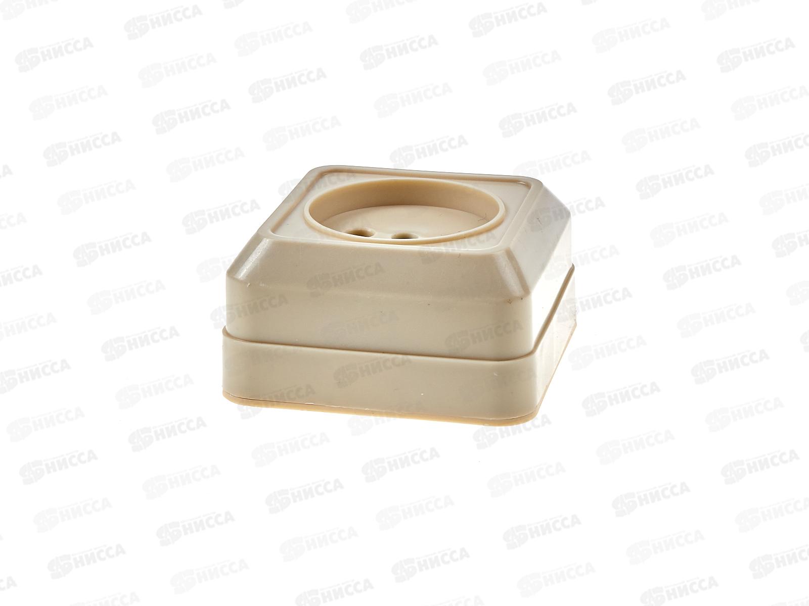 Розетка открытой установки 1местная  Прогресс без заземления, бежевая *10/200