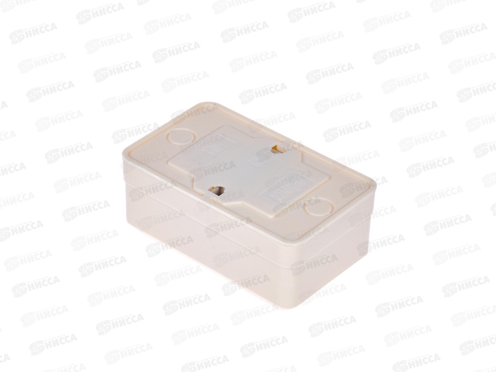 Розетка открытая установка 2 местная Прогресс с/з, бежевая *10/200