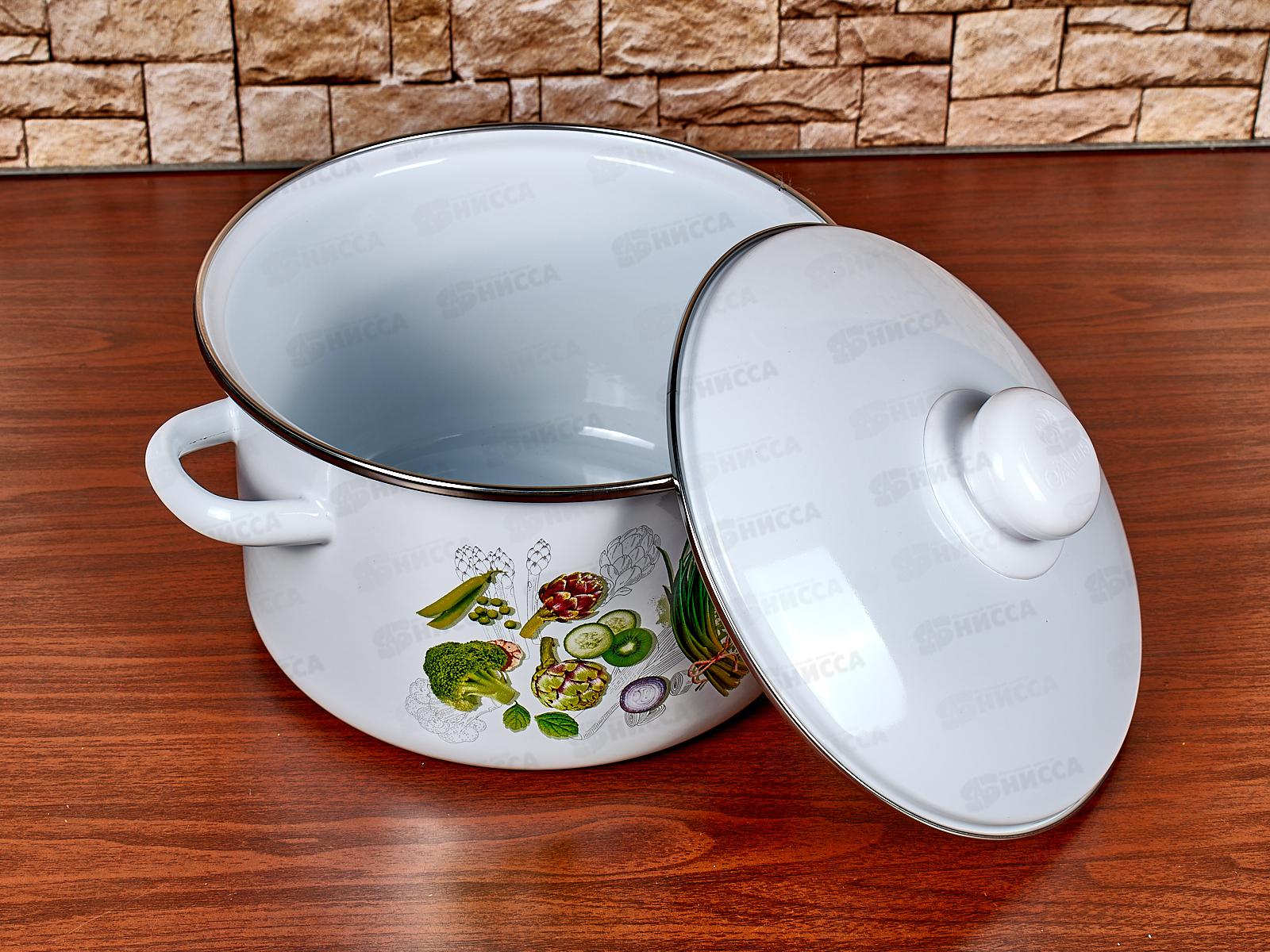 Кастрюля 3,0л эмалированная с рисунком 01-Б1612/4 Веган *4