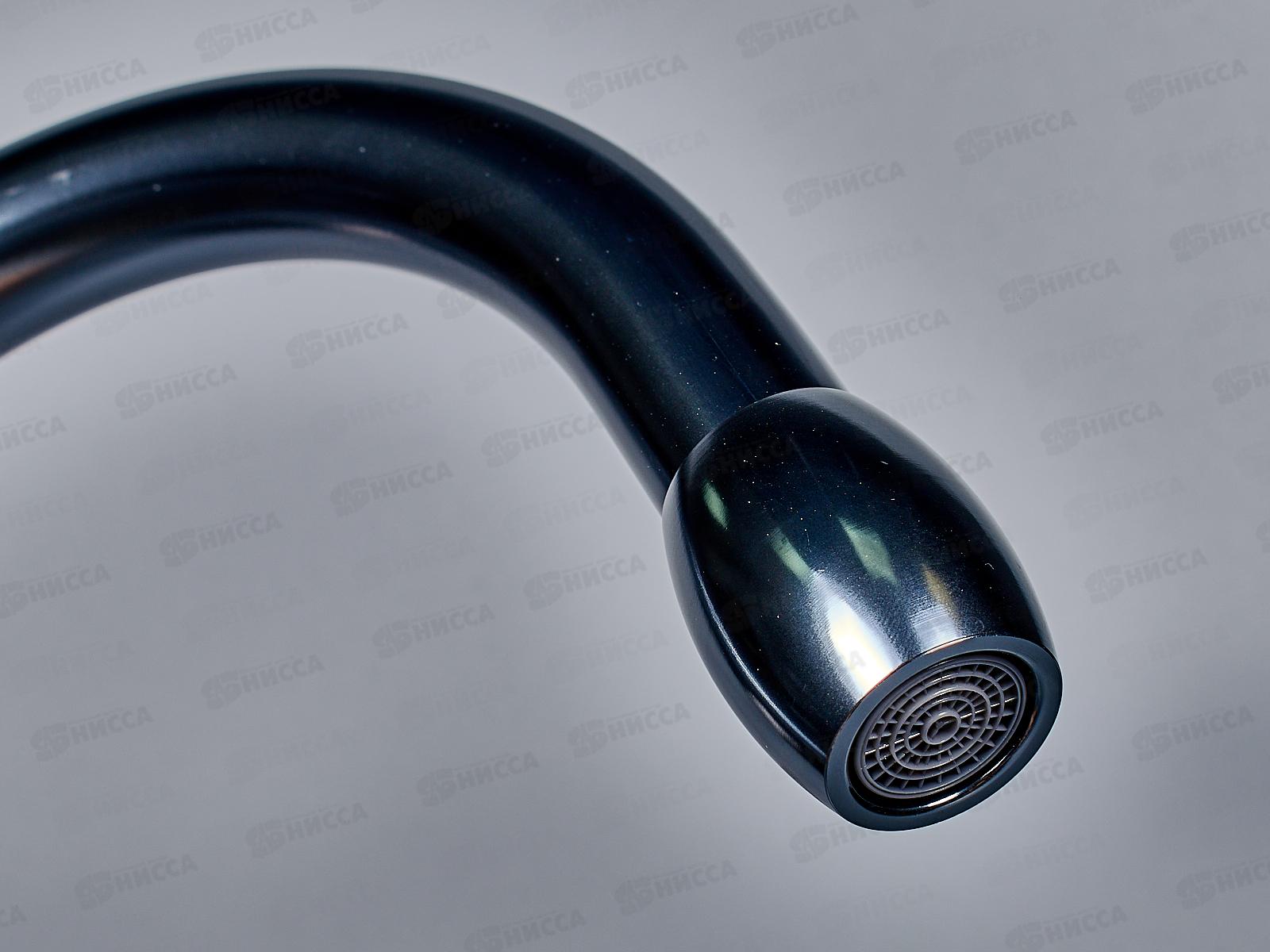 Смеситель для кухни алюминий с гайкой, темно-серый, E4062