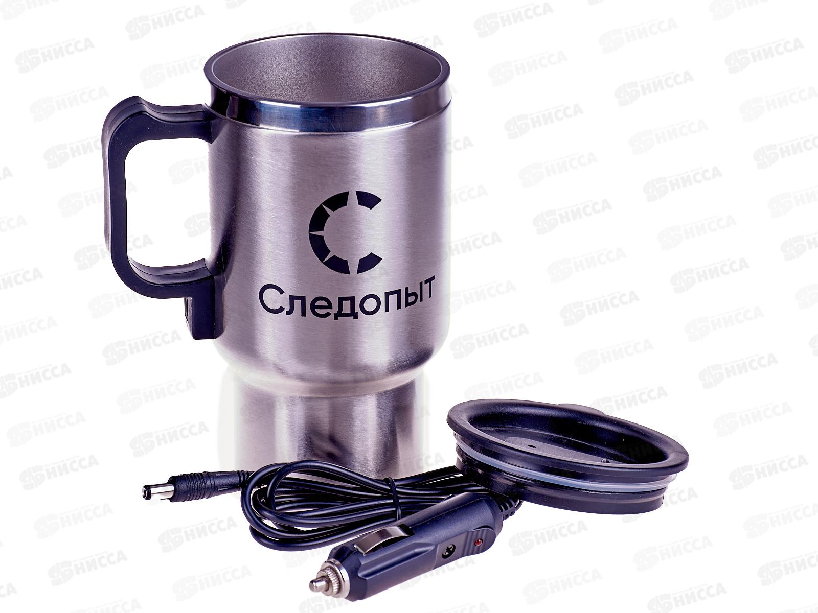 Автокружка &quotСледопыт&quot с подогревом от прикуривателя, металл. колба