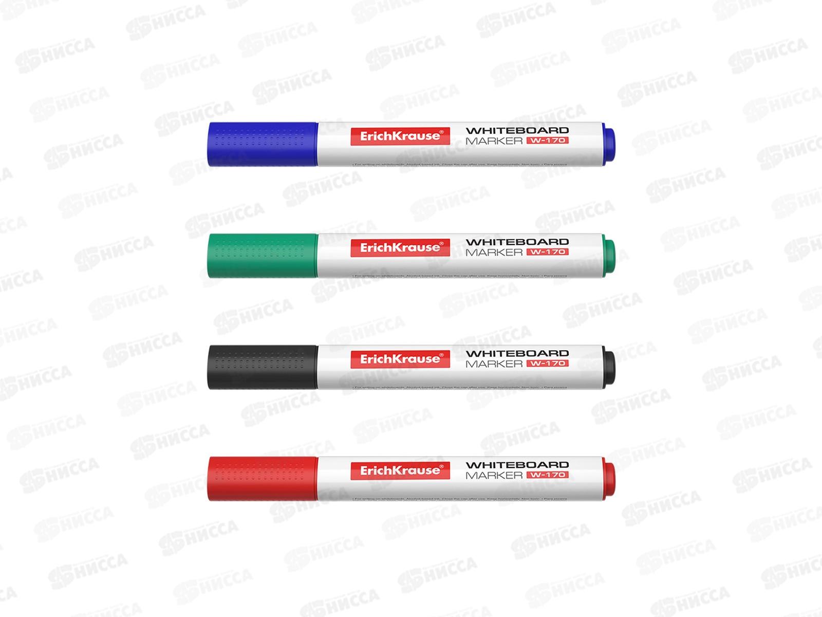 Маркер для доски EK  W-170 13047(в футляре 4цвета черный+синий+красный+зеленый) *36