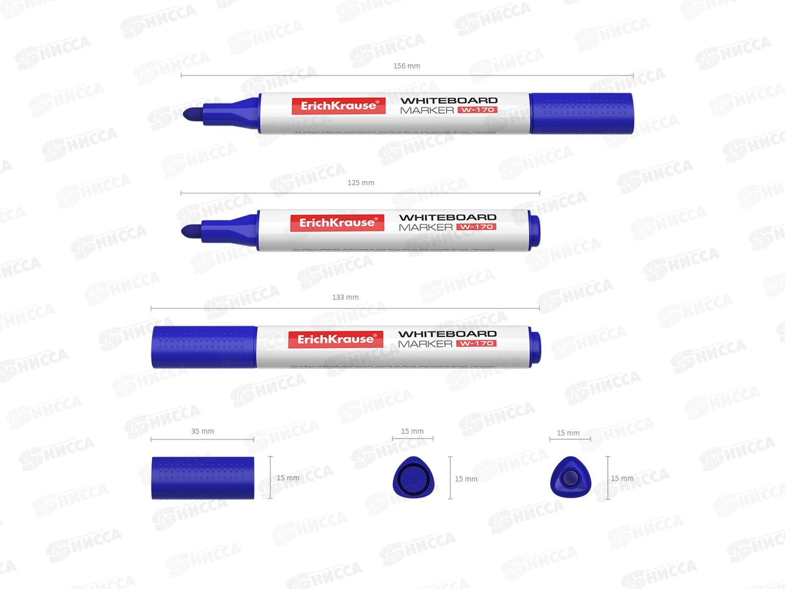 Маркер для доски EK  W-170 13047(в футляре 4цвета черный+синий+красный+зеленый) *36