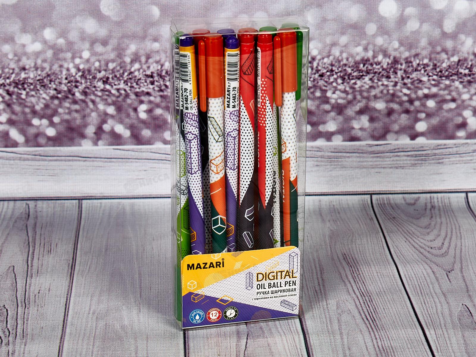 Ручка масляная  MAZARI Digital синяя,0,7, M-5482-70*12/600/2400