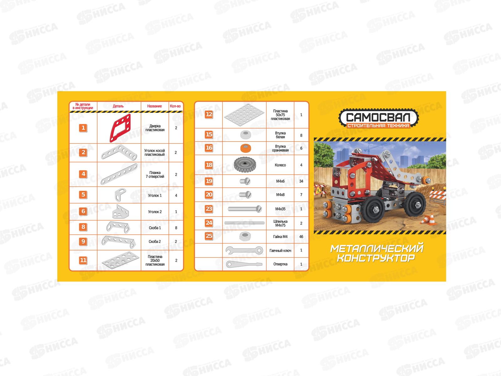 Конструктор металлический. Строит. техника &quotСамосвал&quot 02134  *22