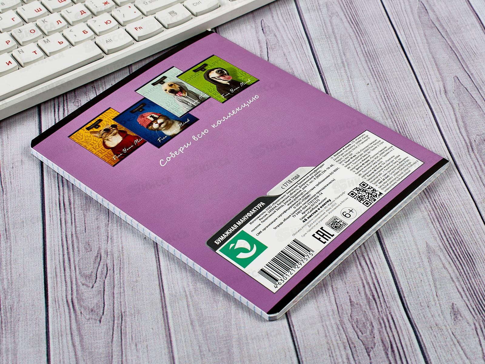 Тетрадь 48листов клетка ПЗБМ Свобода мысли,027575*5/50