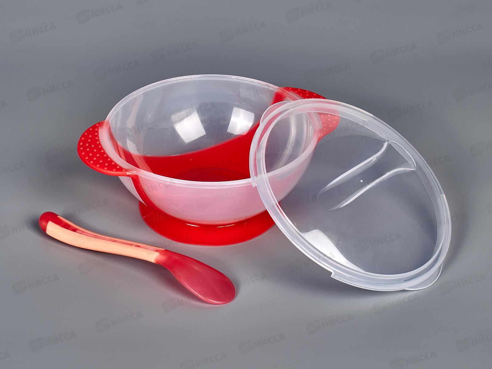 Тарелка на присоске с ложкой арт 138