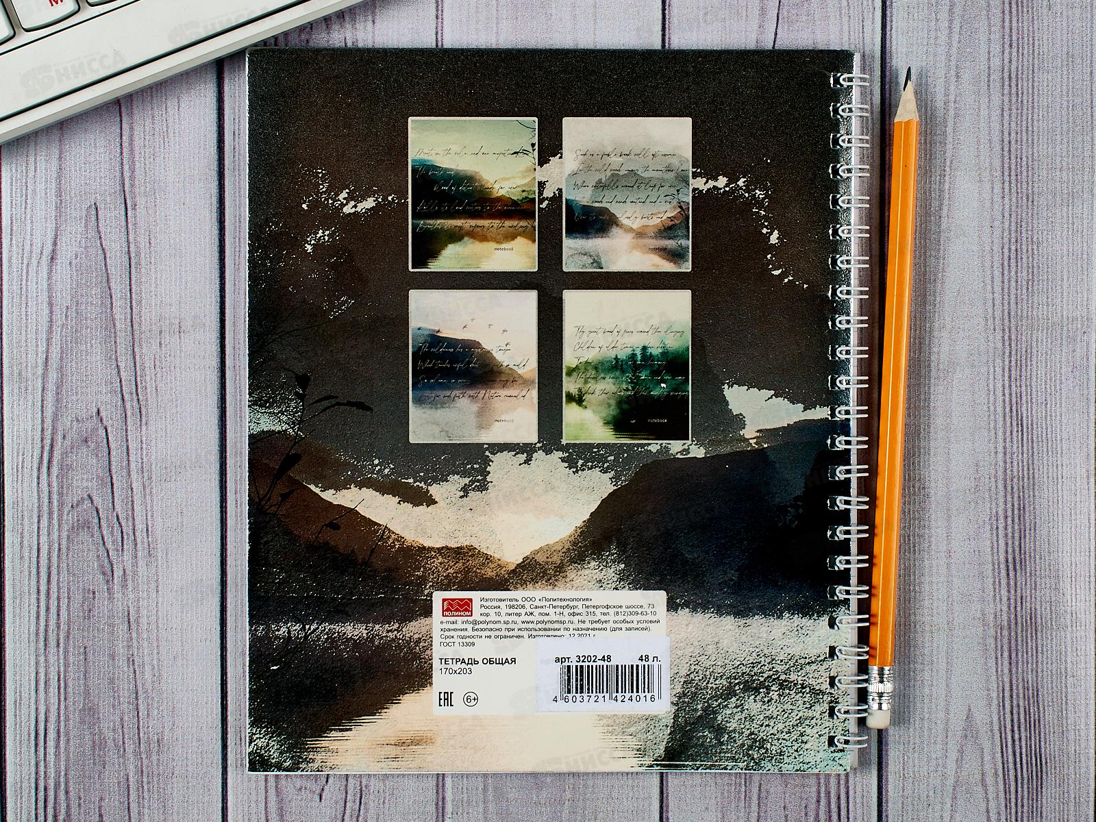 Тетрадь 48л кл. ПЛН Туманные пейзажи, мет.греб., 3202-48 *30