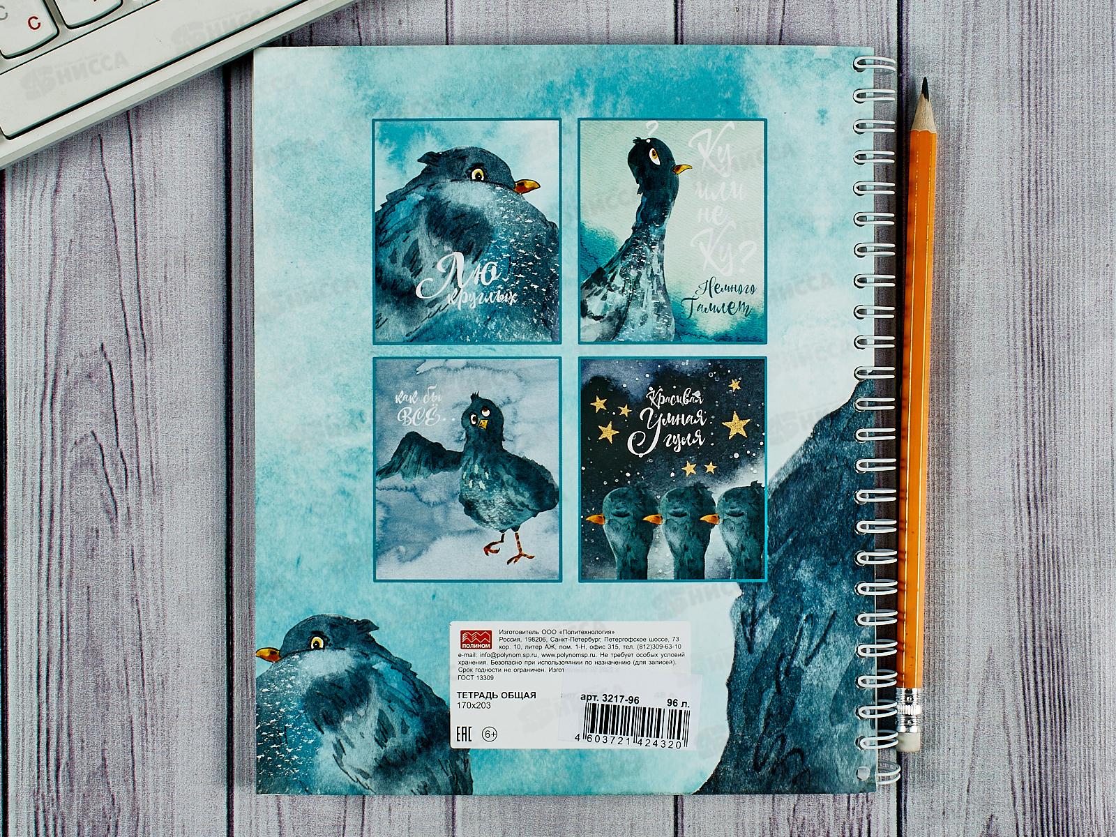 Тетрадь 96л кл. ПЛН Странные голуби, мет.греб., 3217-96 *20