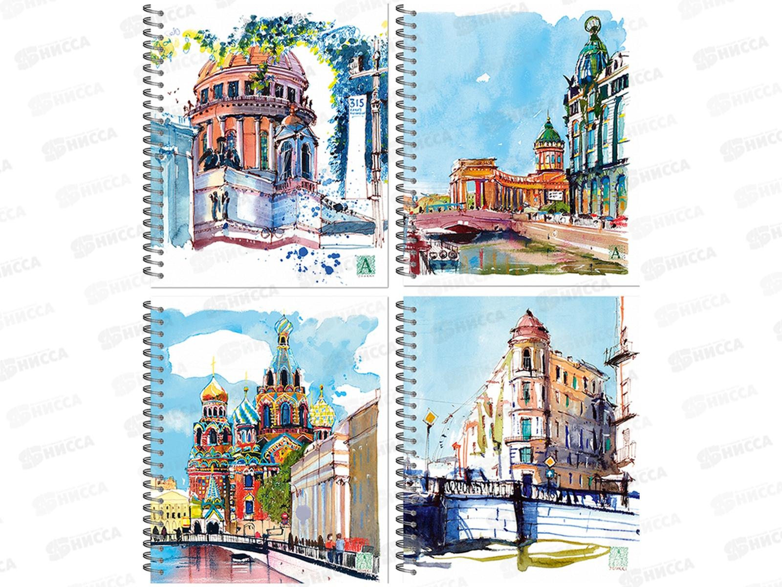 Тетрадь 48л кл. ПЛН Питерские скетчи, асс., греб., 3018-48  *30